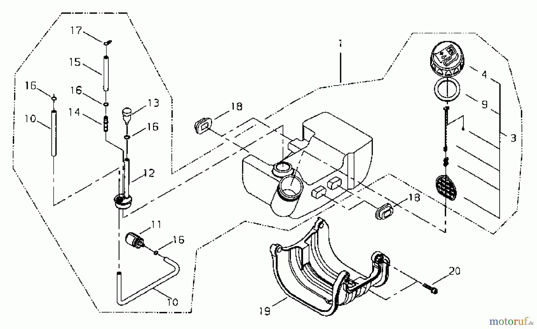 Shindaiwa Trimmer, Faden / Bürste M2510 - Shindaiwa Multi-Tool Fuel Tank