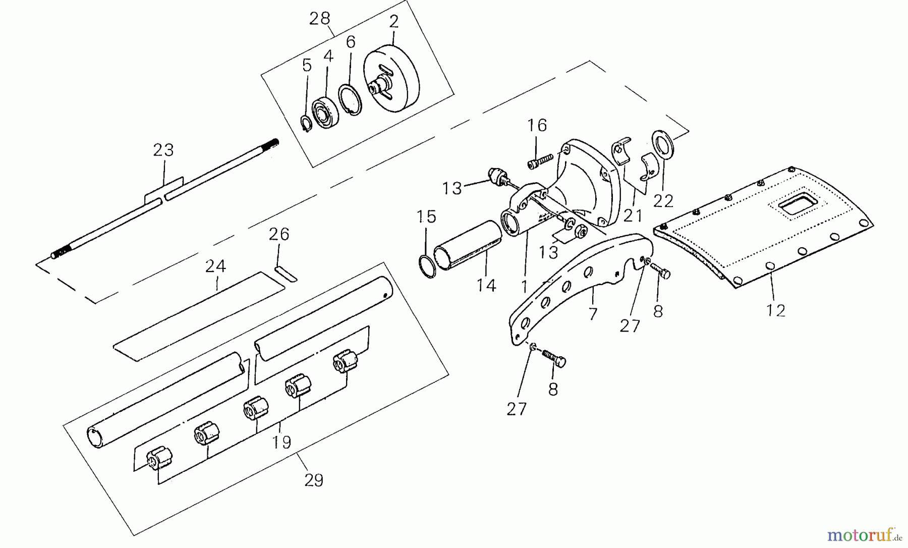 Shindaiwa Trimmer, Faden / Bürste R35F - Shindaiwa String Trimmer / Brush Cutter Outer Tube / Clutch