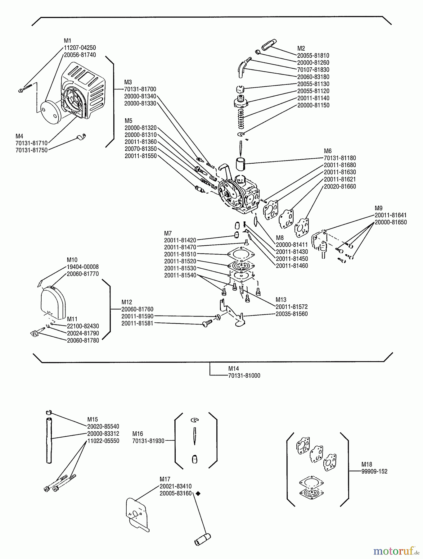  Shindaiwa Trimmer, Faden / Bürste RC45 - Shindaiwa String Trimmer / Brush Cutter Carburetor