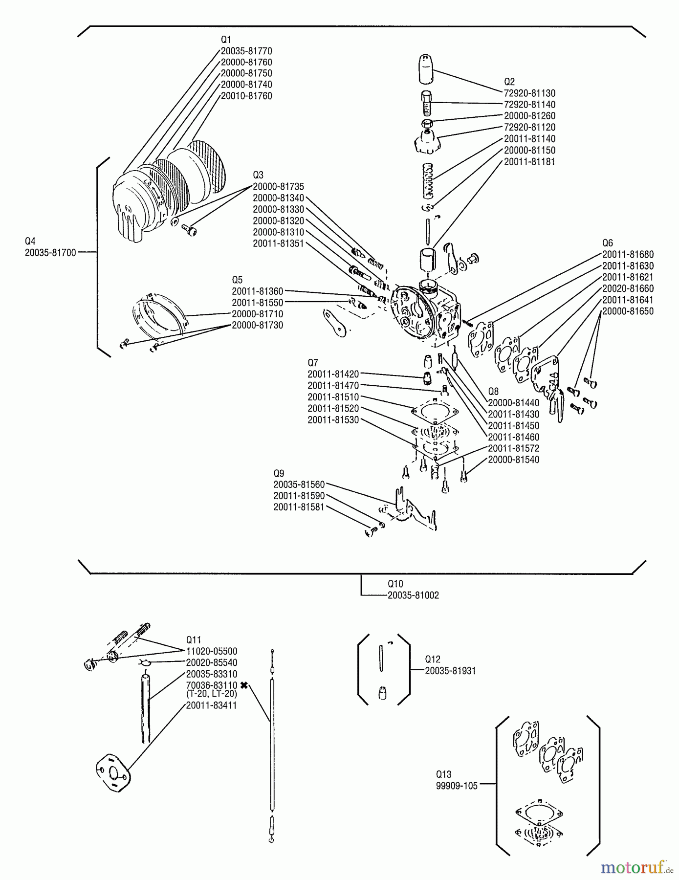 Shindaiwa Trimmer, Faden / Bürste C20 - Shindaiwa String Trimmer / Brush Cutter Carburetor Assembly