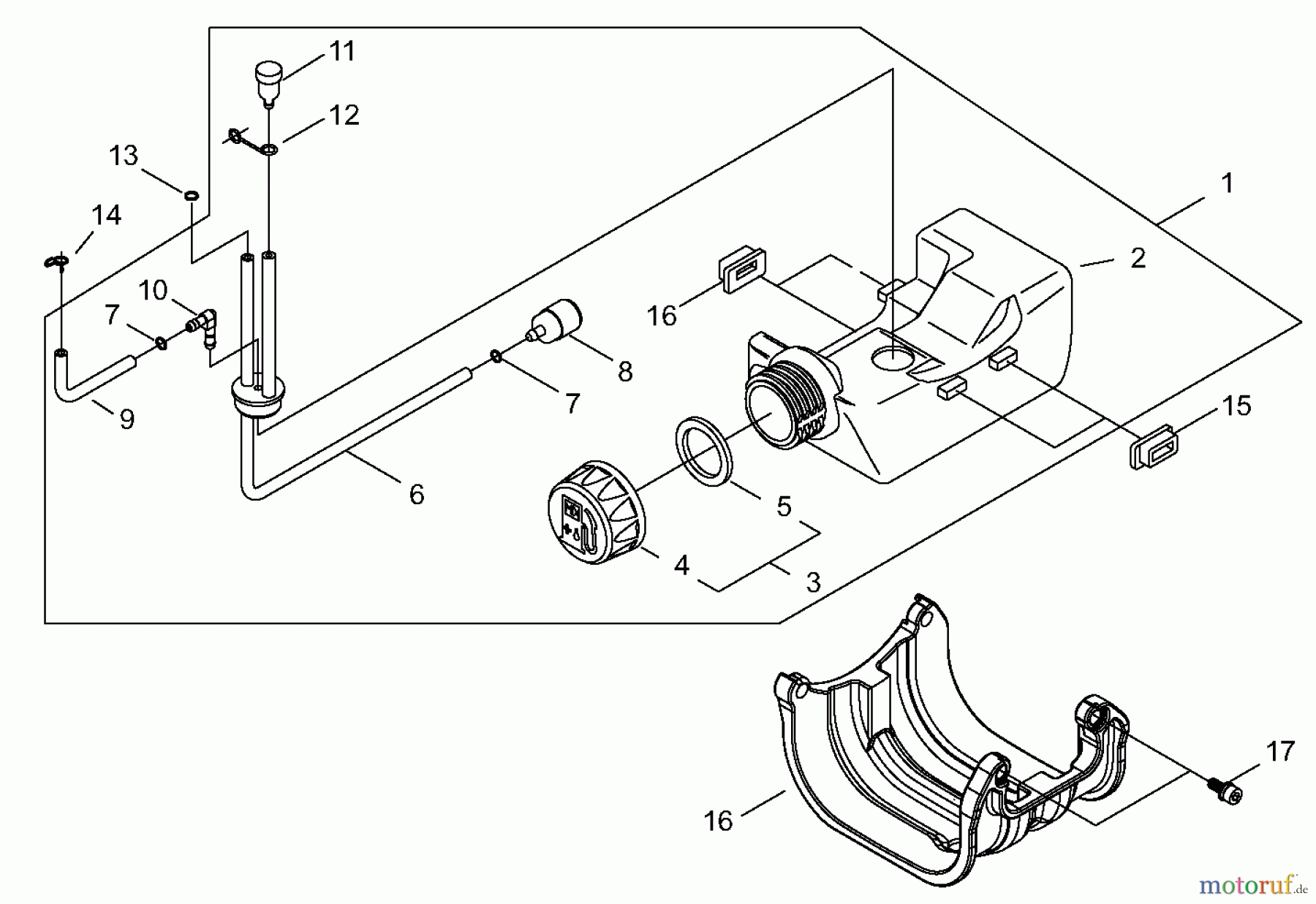 Shindaiwa Trimmer, Faden / Bürste T230XR EMC - Shindaiwa String Trimmer, S/N: 9013195 - 9095664 Fuel Tank