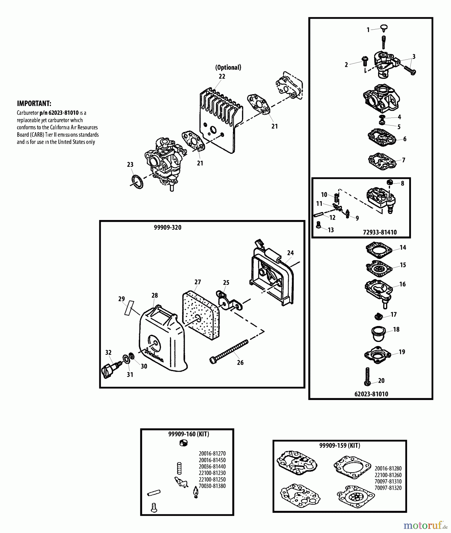 Shindaiwa Trimmer, Faden / Bürste T231 - Shindaiwa String Trimmer Carburetor