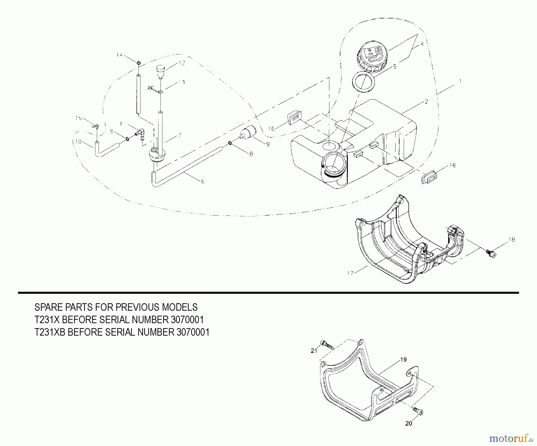 Shindaiwa Trimmer, Faden / Bürste T231XB - Shindaiwa String Trimmer Fuel Tank