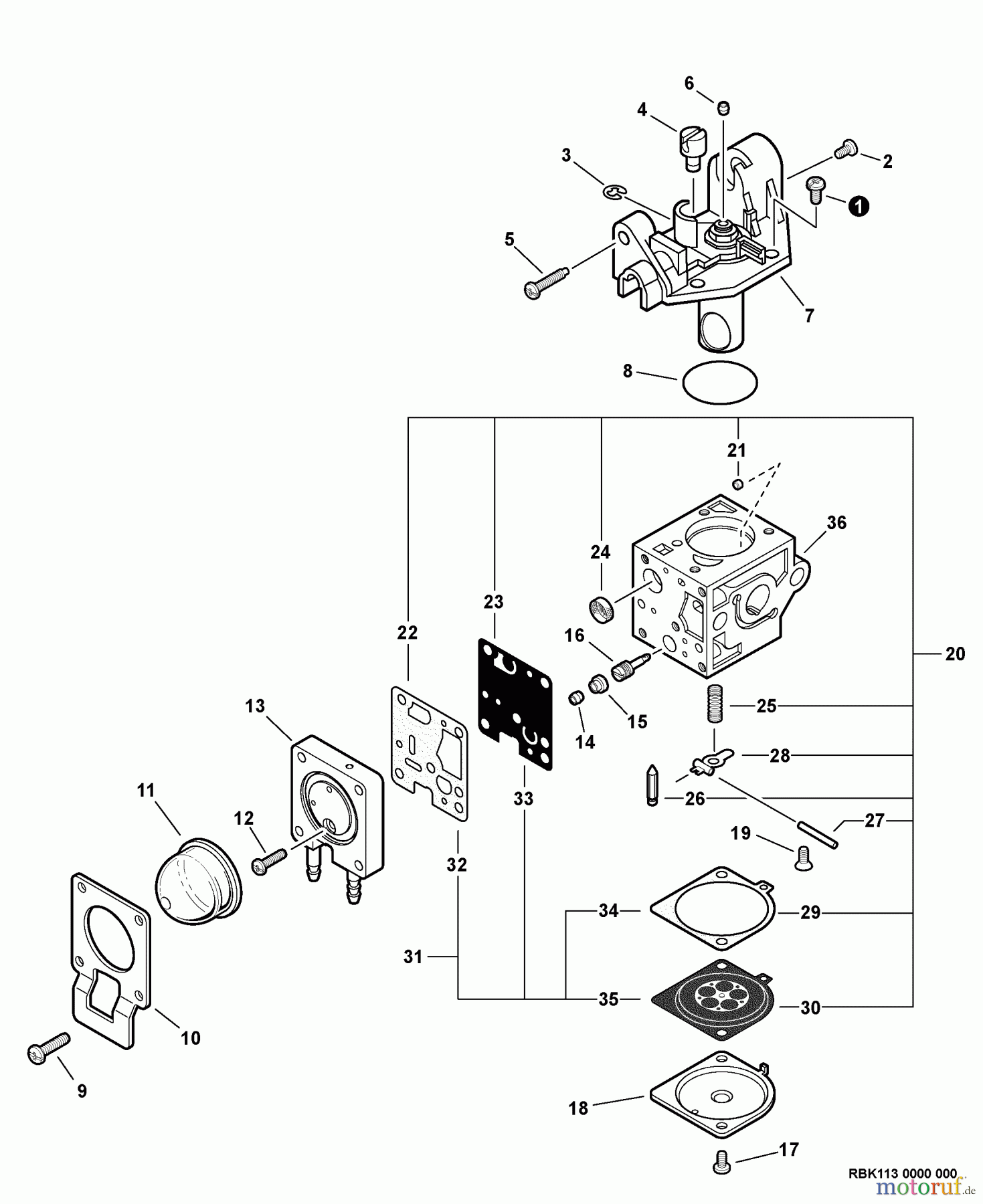 Shindaiwa Trimmer, Faden / Bürste T235 - Shindaiwa String Trimmer, Carburetor -- RB-K113
