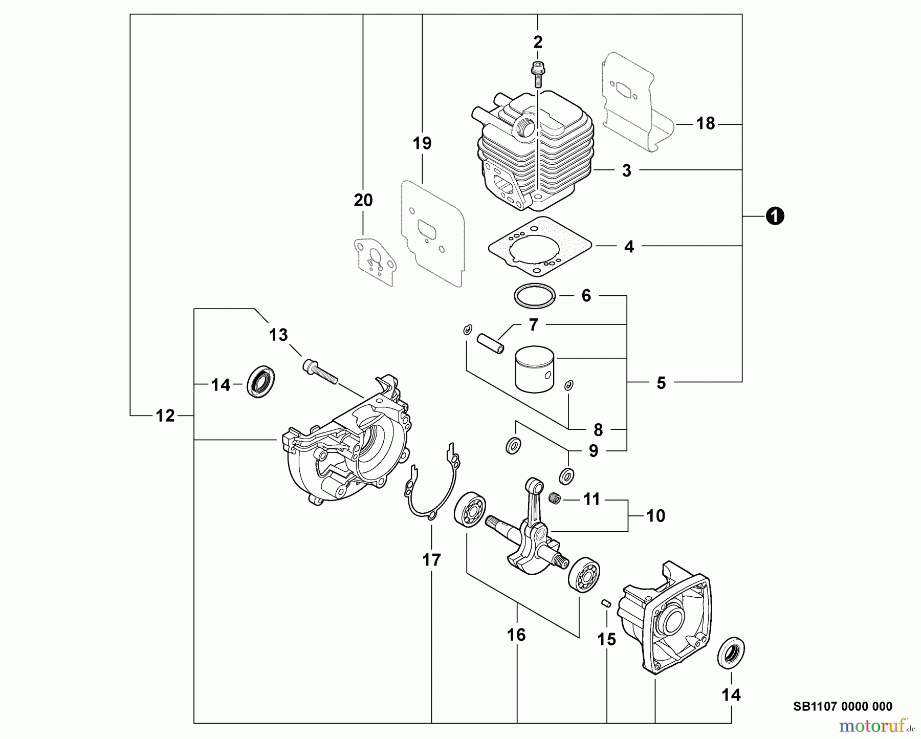 Shindaiwa Trimmer, Faden / Bürste T235 - Shindaiwa String Trimmer, Engine, Short Block -- SB1107