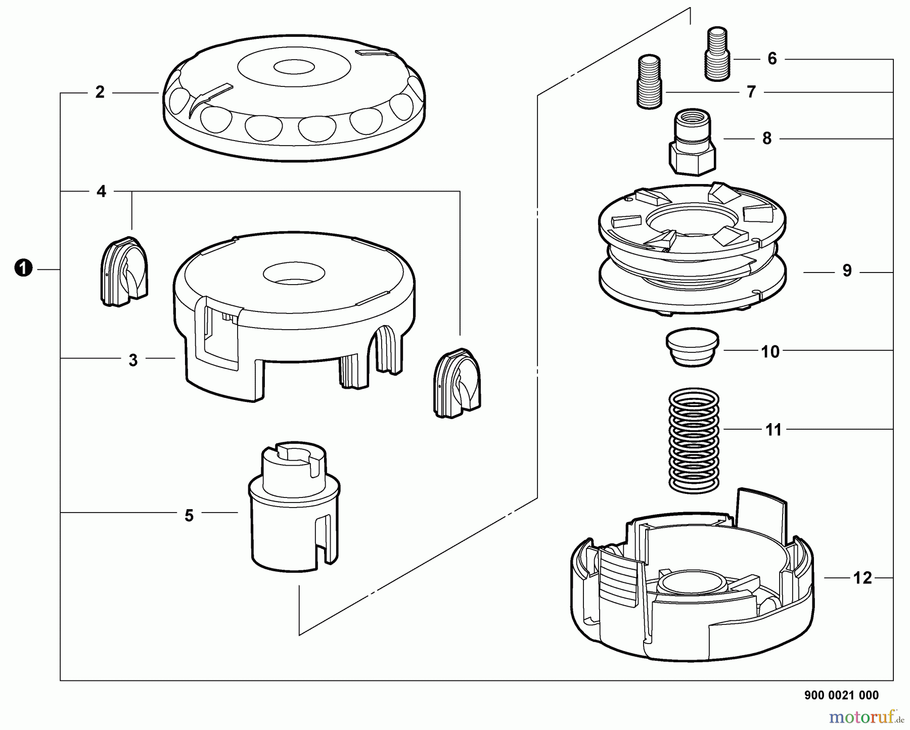  Shindaiwa Trimmer, Faden / Bürste T242 - Shindaiwa String Trimmer, S/N: T16413001001 - T16413999999 SPEED-FEED 375 Trimmer Head