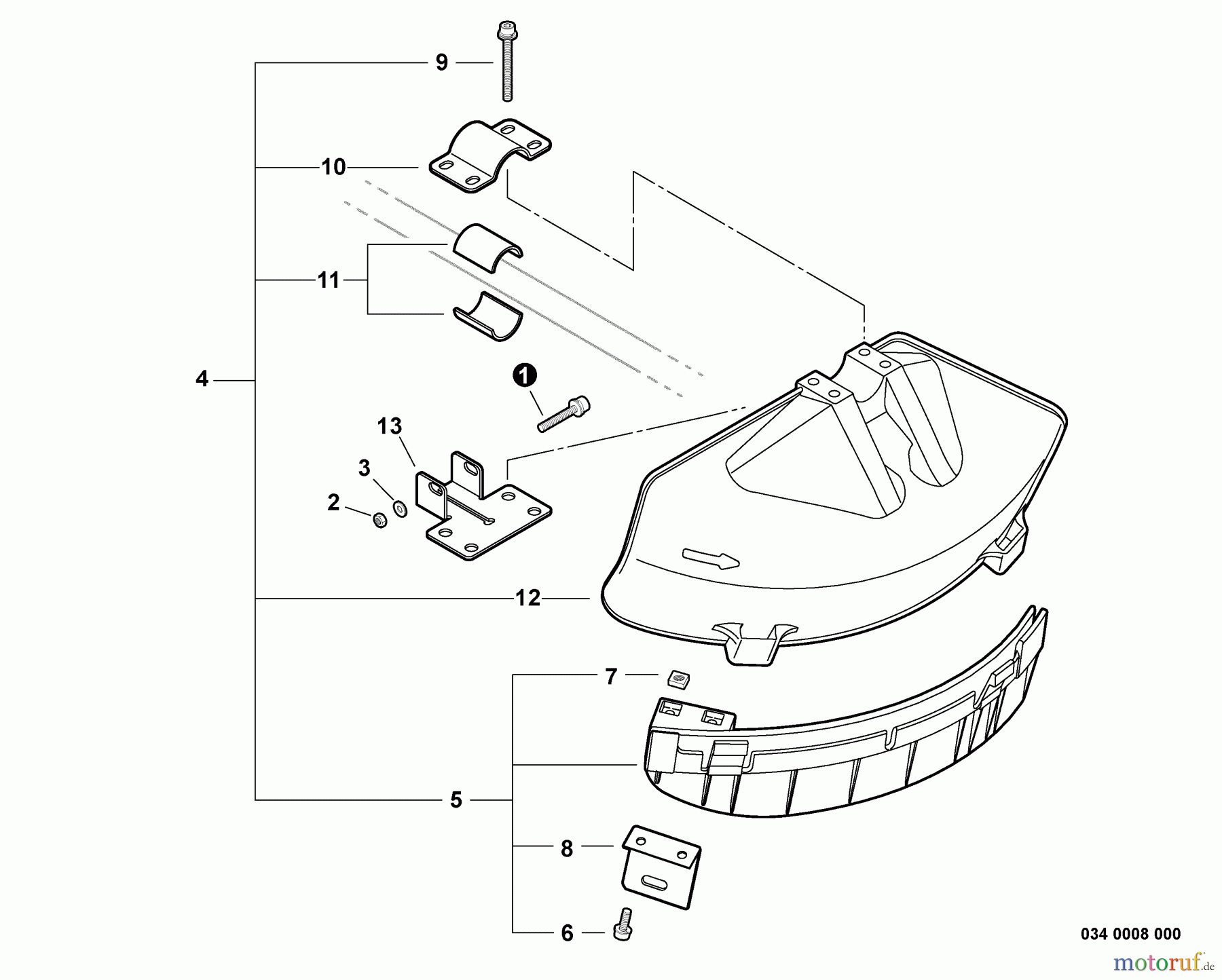 Shindaiwa Trimmer, Faden / Bürste T242X - Shindaiwa String Trimmer, S/N: T20011001001 - T20011999999 Debris Shield - Plastic