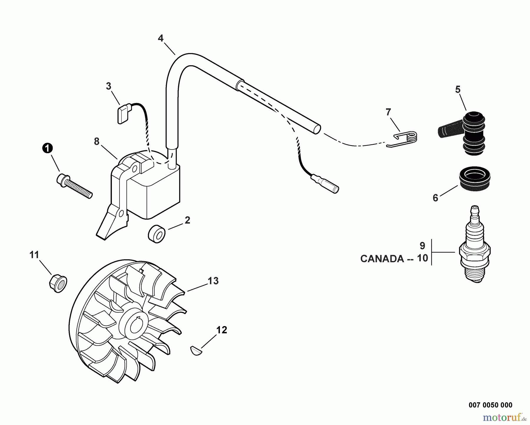 Shindaiwa Trimmer, Faden / Bürste T242 - Shindaiwa String Trimmer, S/N: T16212001001 - T16212999999 Flywheel, Ignition