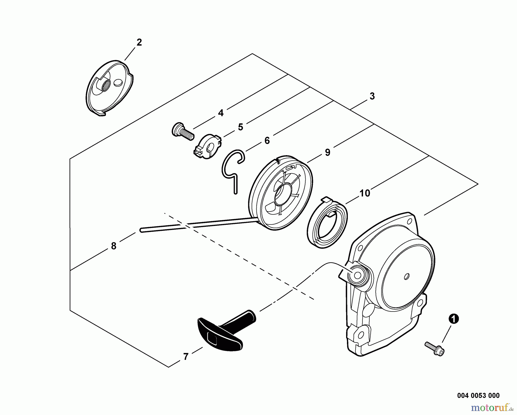 Shindaiwa Trimmer, Faden / Bürste T242X - Shindaiwa String Trimmer, S/N: T20011001001 - T20011999999 Starter