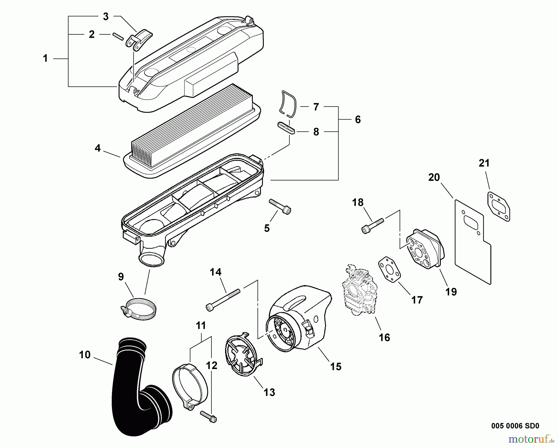  Shindaiwa Bläser / Sauger / Häcksler / Mulchgeräte EB633RT - Shindaiwa Back Pack Blower, S/N: P02511001001 - P02511999999 Intake