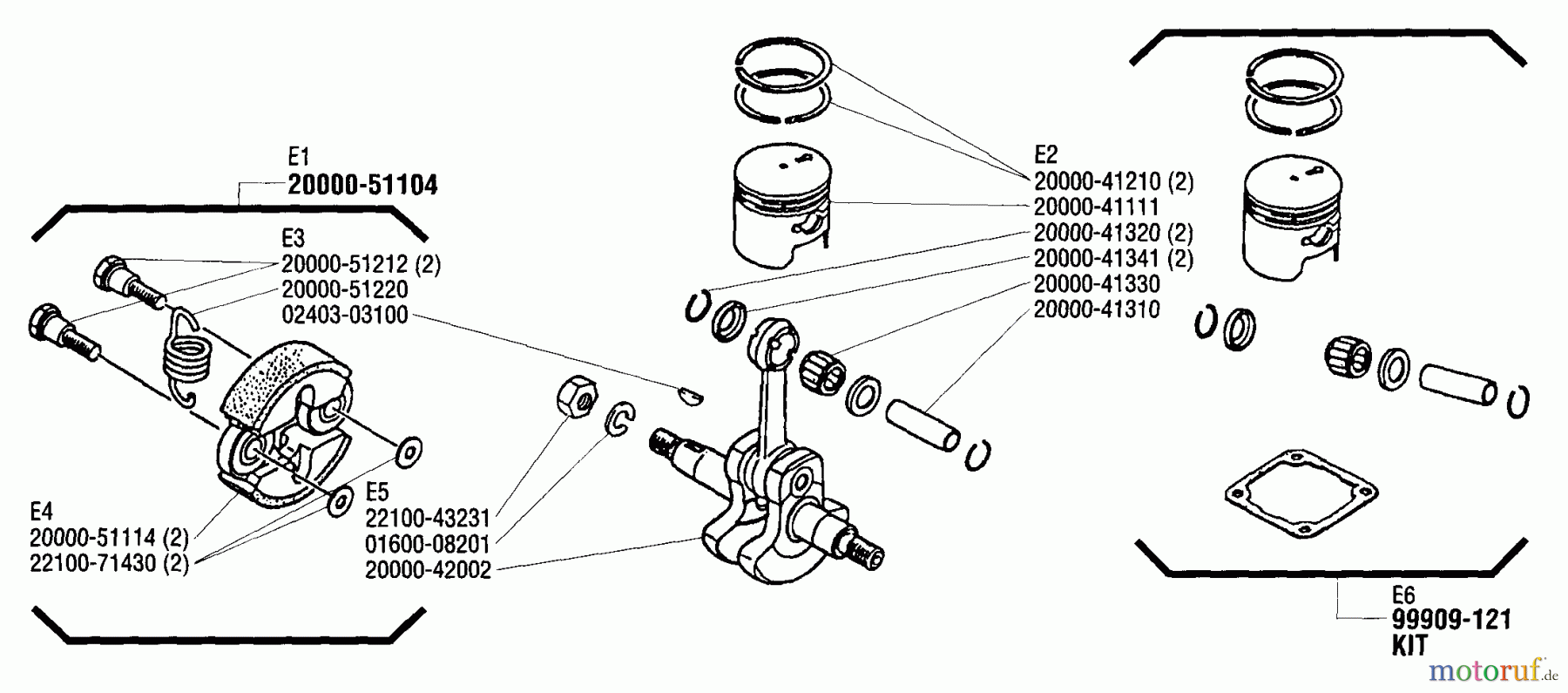 Shindaiwa Trimmer, Faden / Bürste T25 - Shindaiwa String Trimmer Piston, Clutch Shoe