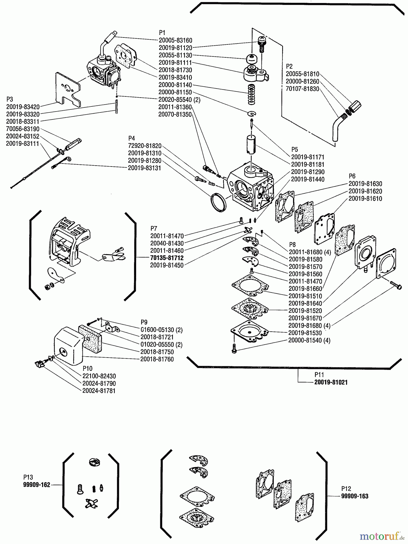 Shindaiwa Trimmer, Faden / Bürste C250 - Shindaiwa String Trimmer / Brush Cutter Carburetor