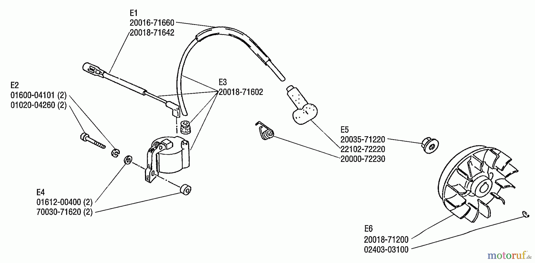 Shindaiwa Trimmer, Faden / Bürste C250 - Shindaiwa String Trimmer / Brush Cutter Flywheel And Coil