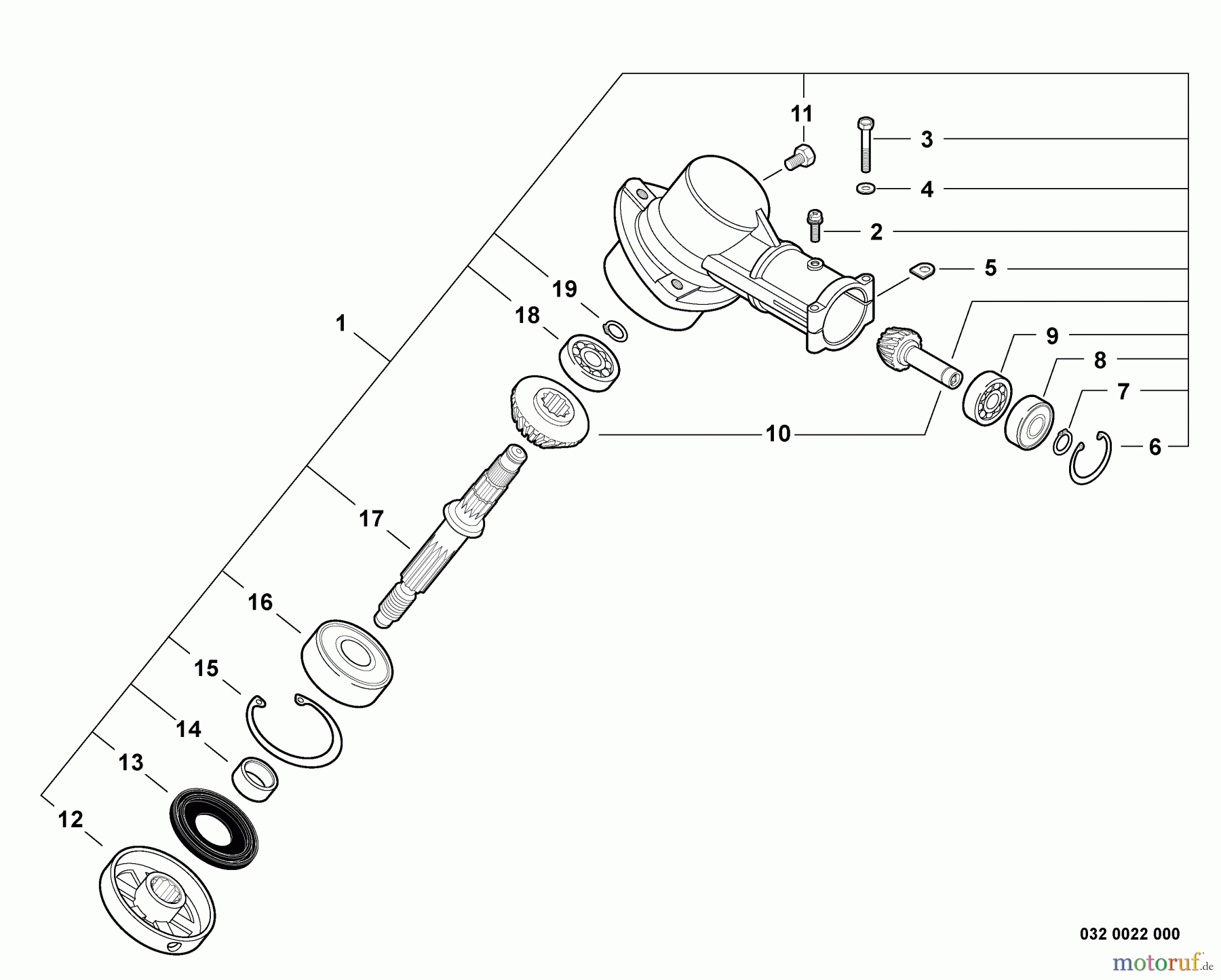 Shindaiwa Trimmer, Faden / Bürste T254 - Shindaiwa String Trimmer, S/N: T10413001001 - T10413999999 Gear Case
