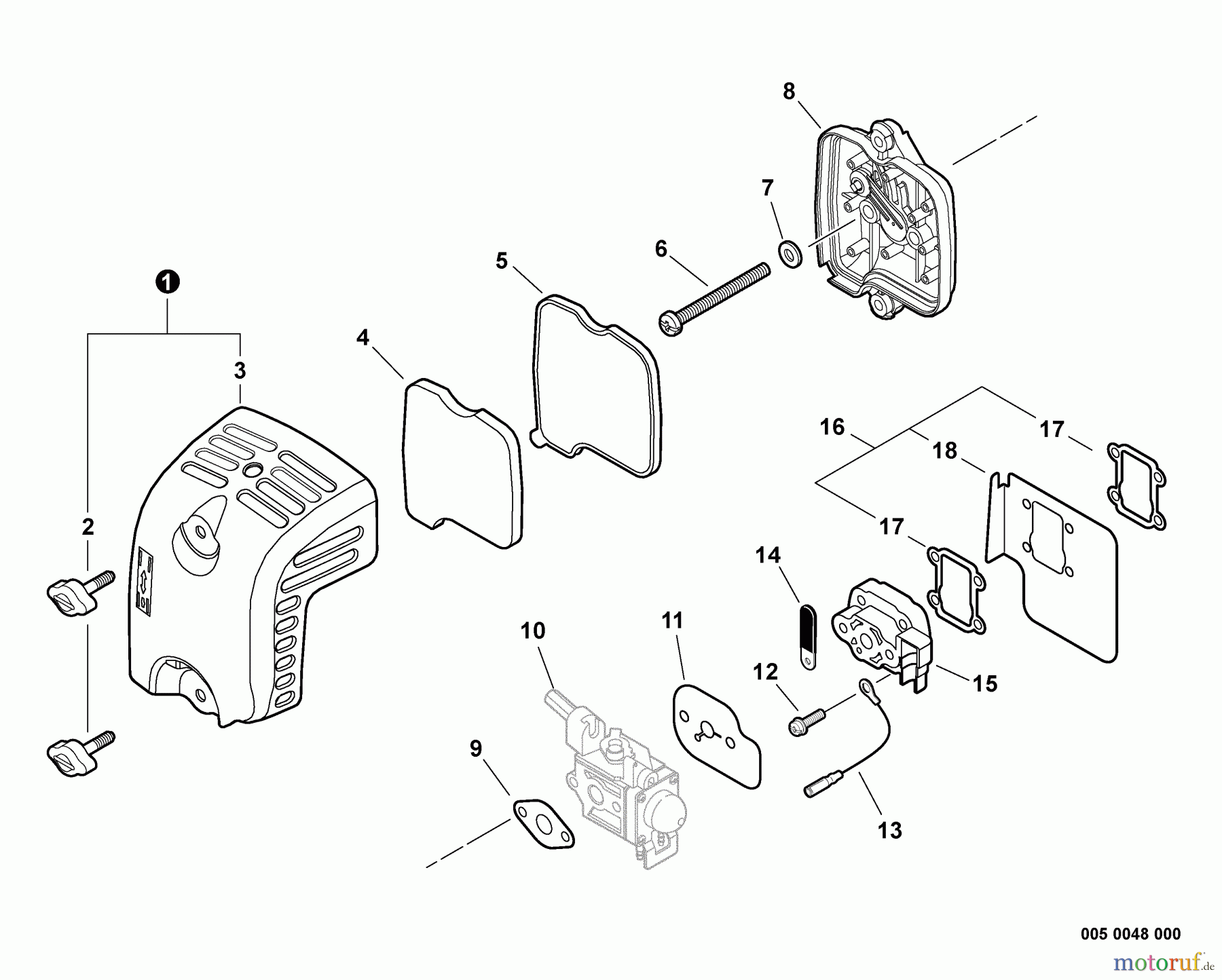 Shindaiwa Trimmer, Faden / Bürste C254 - Shindaiwa String Trimmer / Brush Cutter, S/N: T10611001001 - T1061199 Intake