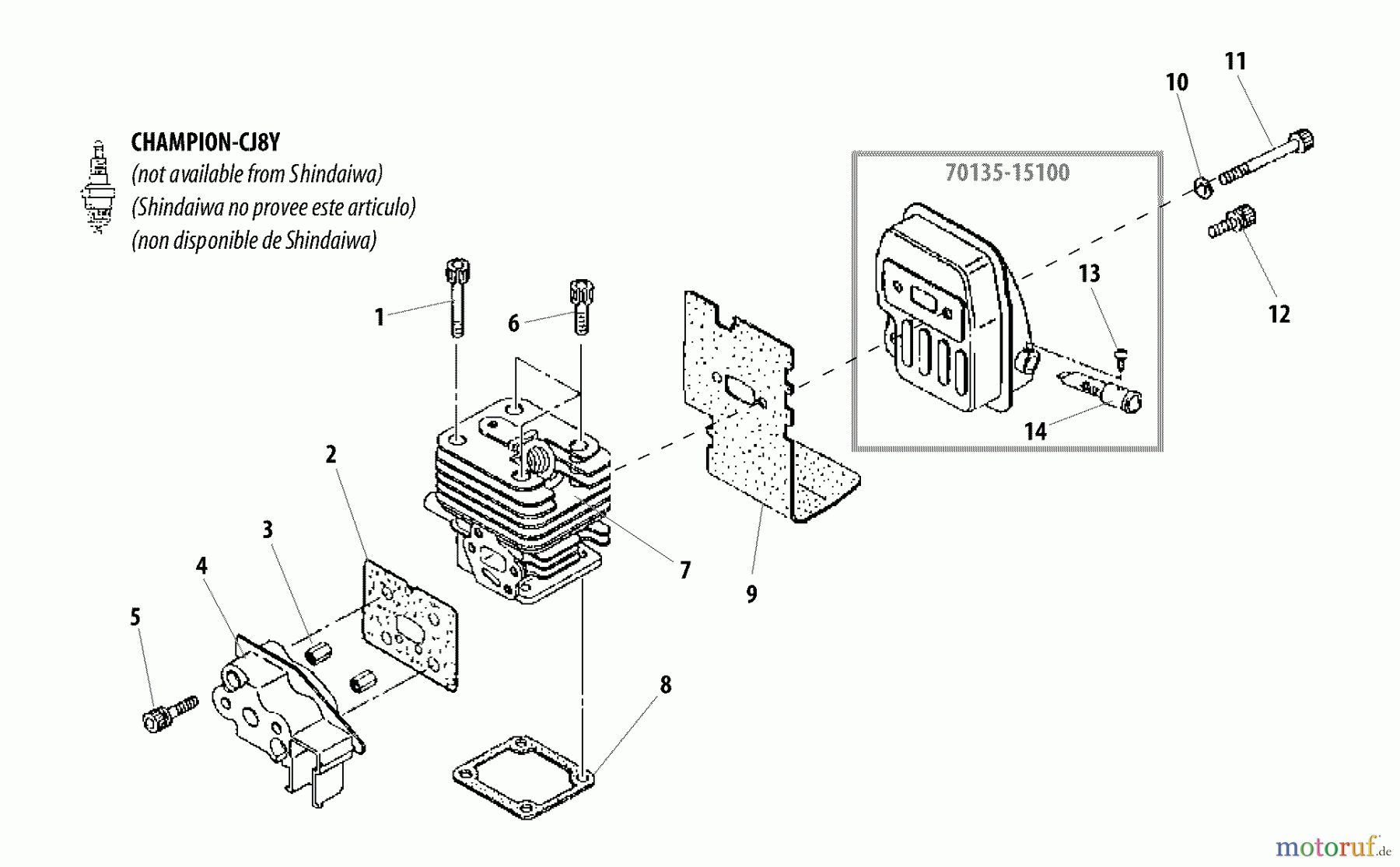 Shindaiwa Trimmer, Faden / Bürste C260 - Shindaiwa String Trimmer / Brush Cutter Cylinder