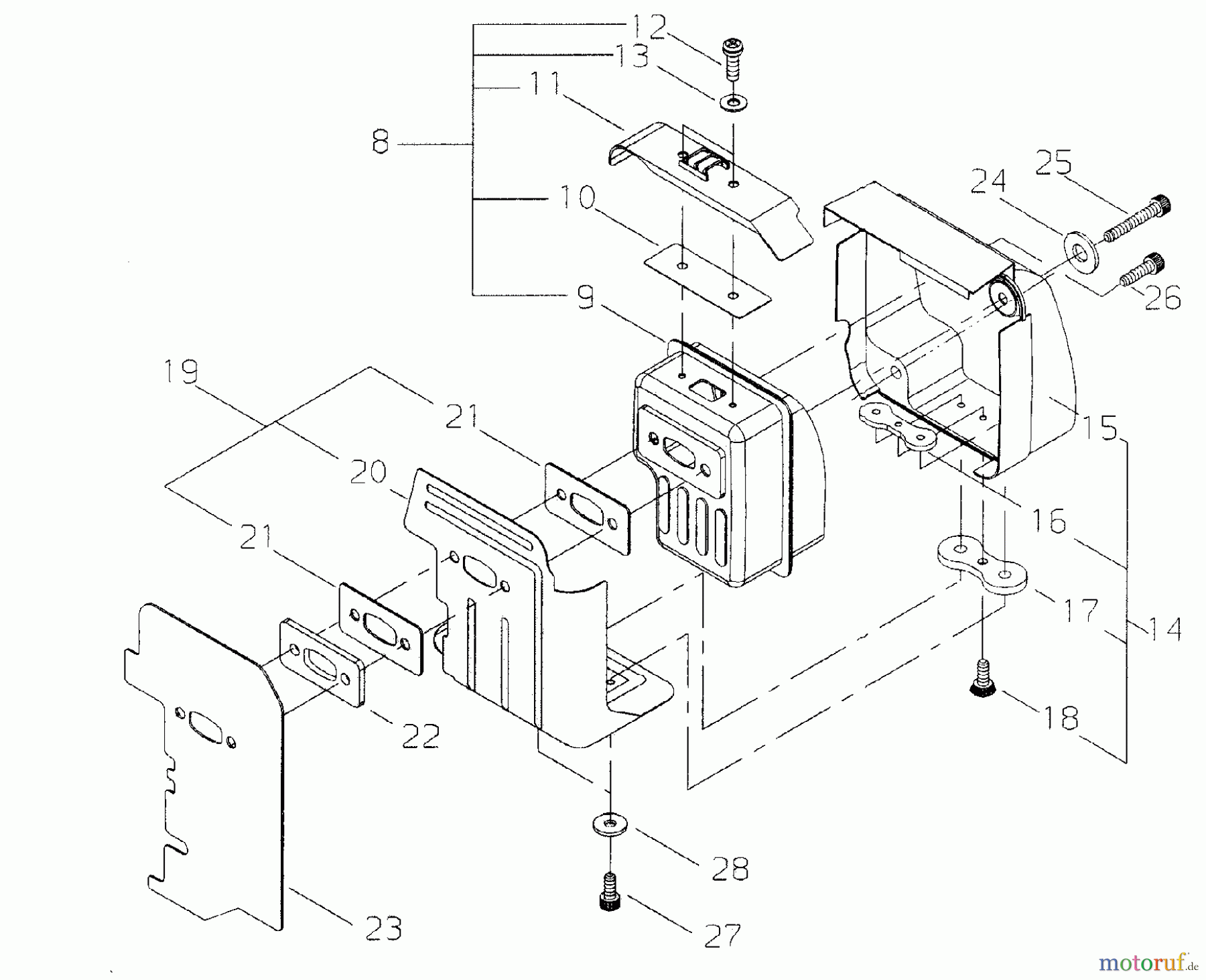 Shindaiwa Trimmer, Faden / Bürste T261B - Shindaiwa String Trimmer Muffler