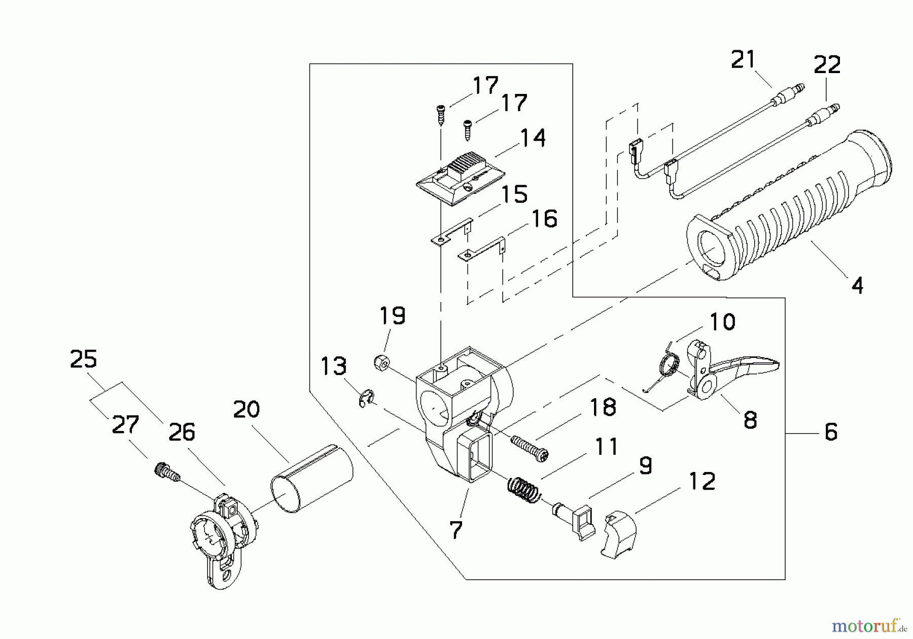 Shindaiwa Trimmer, Faden / Bürste T261B - Shindaiwa String Trimmer Throttle Control (Old Style)