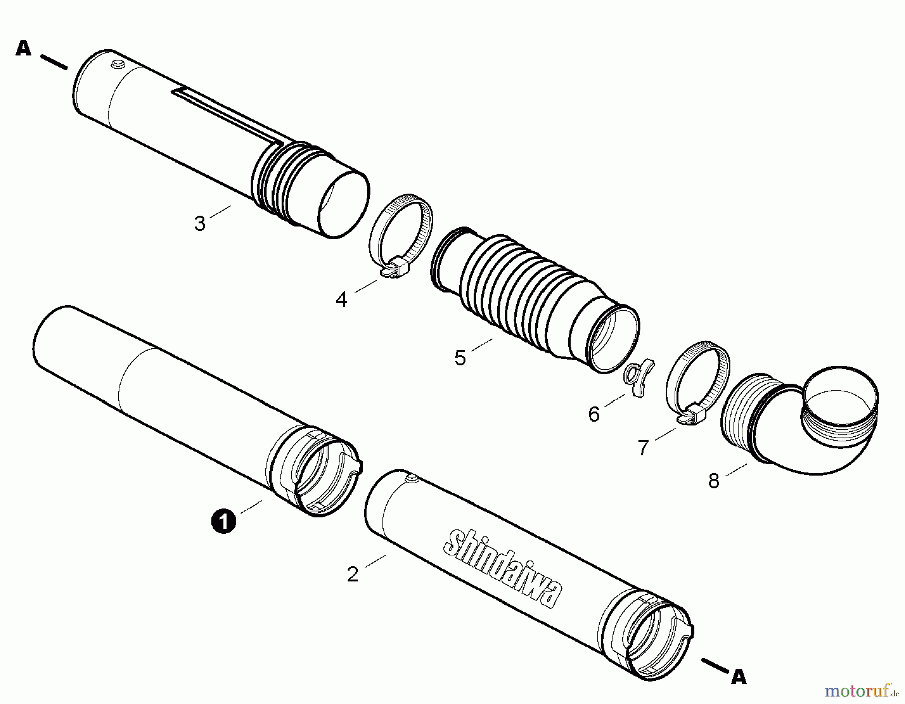  Shindaiwa Bläser / Sauger / Häcksler / Mulchgeräte EB633RT - Shindaiwa Back Pack Blower, Blower Tubes