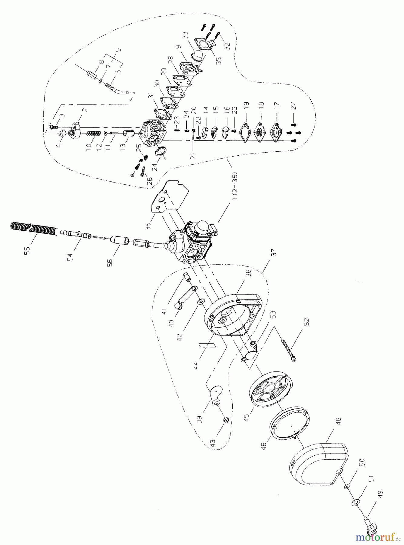  Shindaiwa Trimmer, Faden / Bürste T261X - Shindaiwa String Trimmer General Assembly #6