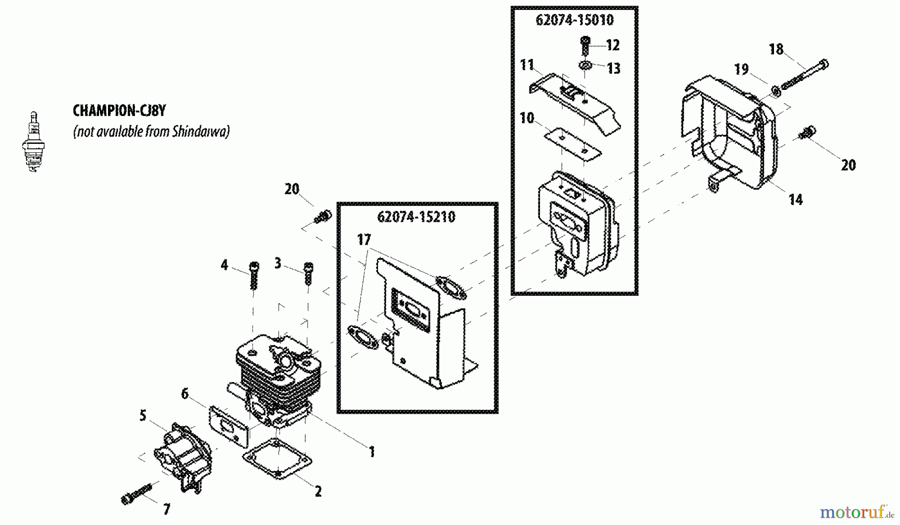Shindaiwa Trimmer, Faden / Bürste T272X - Shindaiwa String Trimmer Cylinder, Muffler