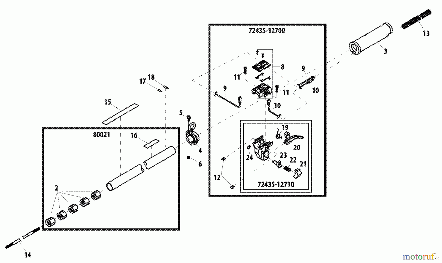 Shindaiwa Trimmer, Faden / Bürste T272X - Shindaiwa String Trimmer Outer Tube, Throttle Lever