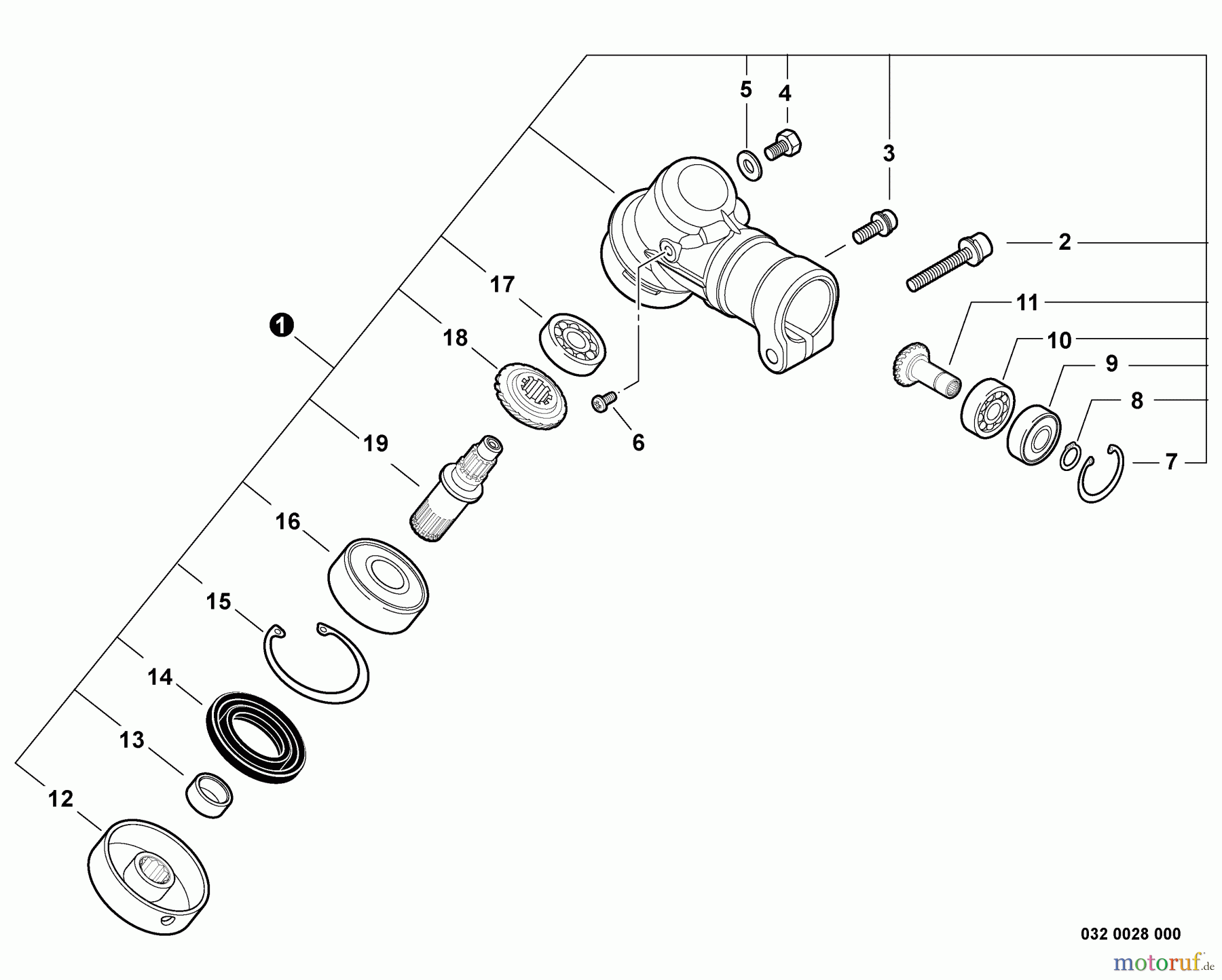 Shindaiwa Trimmer, Faden / Bürste T282 - Shindaiwa String Trimmer, S/N: T09612001001 - T09612999999 Gear Case