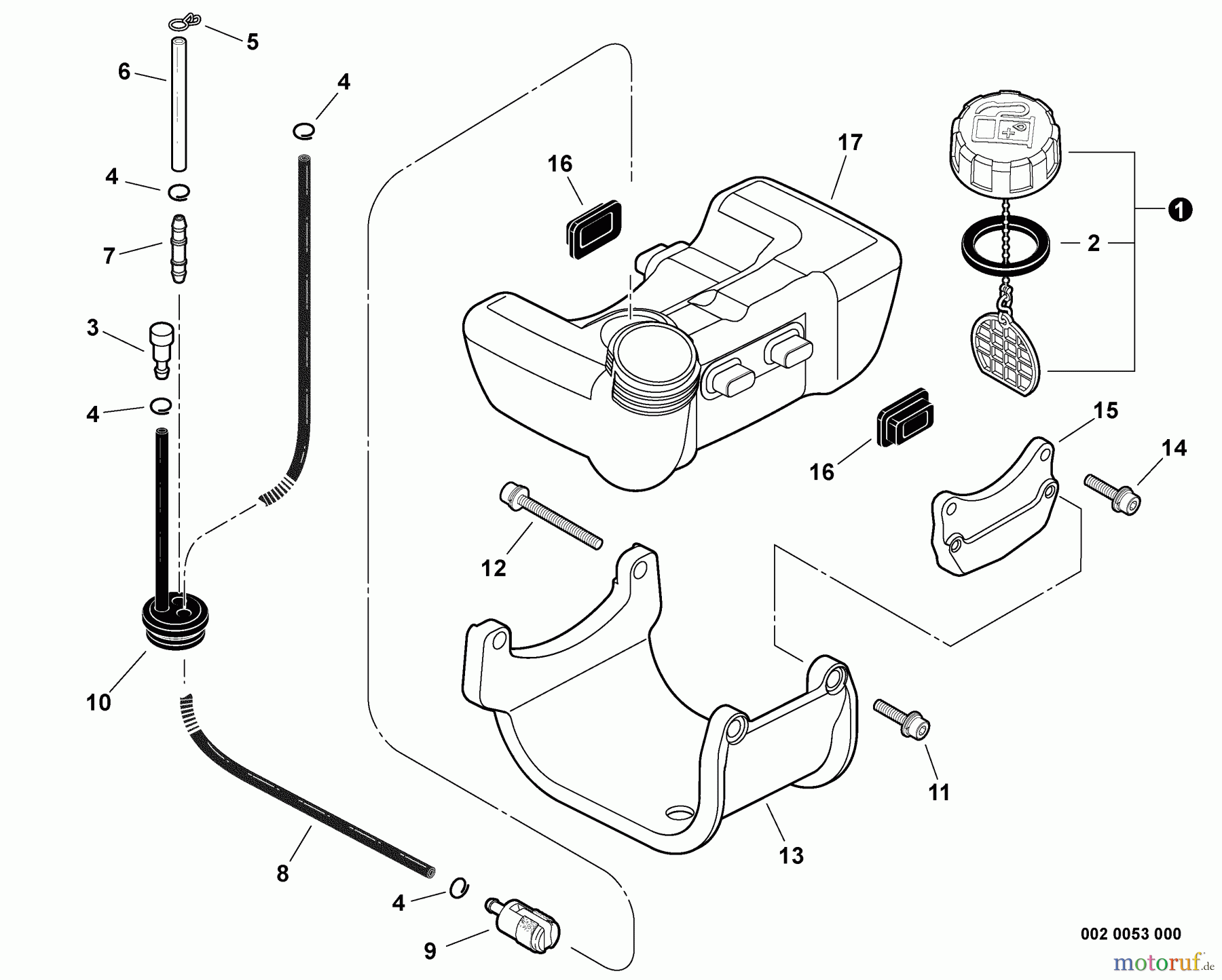  Shindaiwa Trimmer, Faden / Bürste T282X - Shindaiwa String Trimmer, Fuel System  S/N: T20311001001 - T20311001480