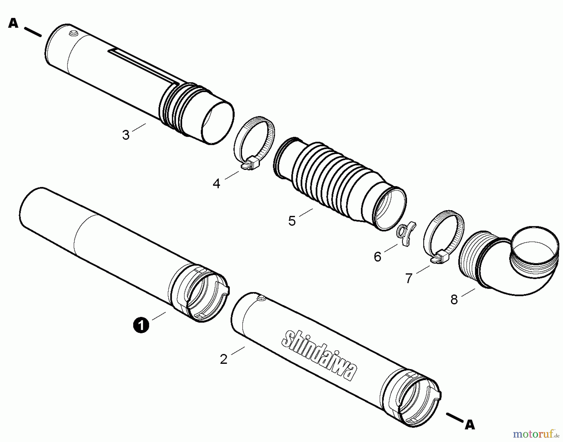  Shindaiwa Bläser / Sauger / Häcksler / Mulchgeräte EB633RT - Shindaiwa Back Pack Blower, Blower Tubes