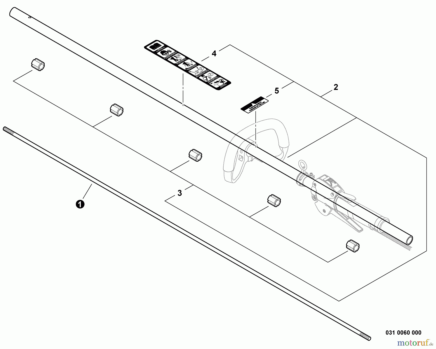 Shindaiwa Trimmer, Faden / Bürste T282X - Shindaiwa String Trimmer, S/N: T20412001001 - T20412999999 Main Pipe Asy
