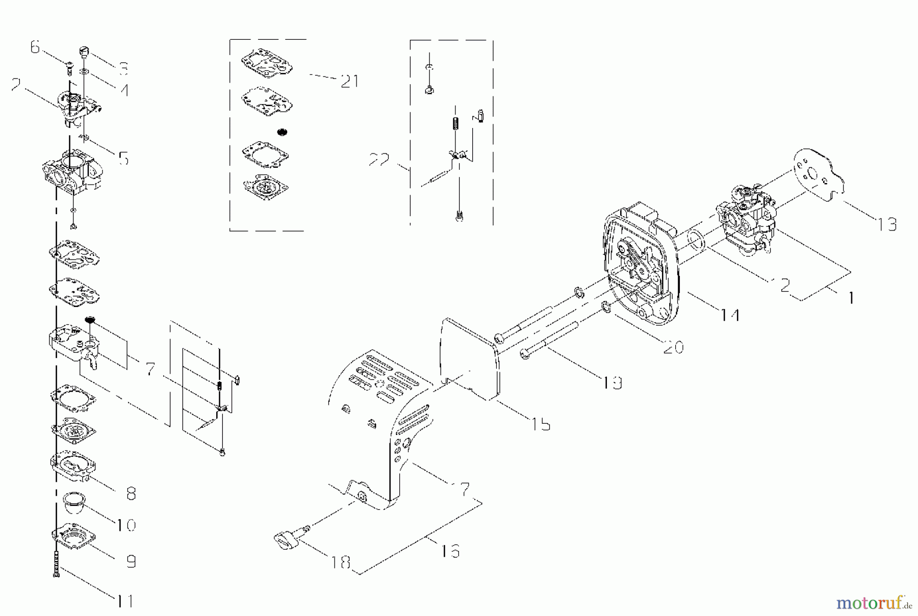  Shindaiwa Trimmer, Faden / Bürste T3410 - Shindaiwa String Trimmer Air Cleaner/Carburetor - S/N 7000001 - 7020000