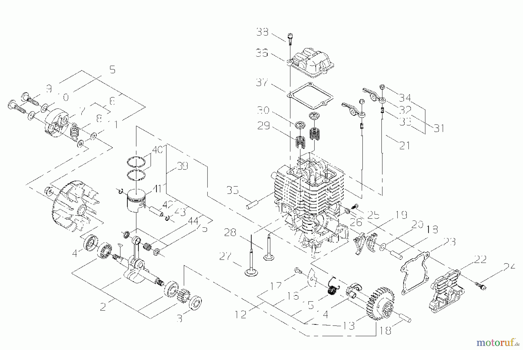 Shindaiwa Trimmer, Faden / Bürste T3410 - Shindaiwa String Trimmer Valve Train/Piston/Clutch