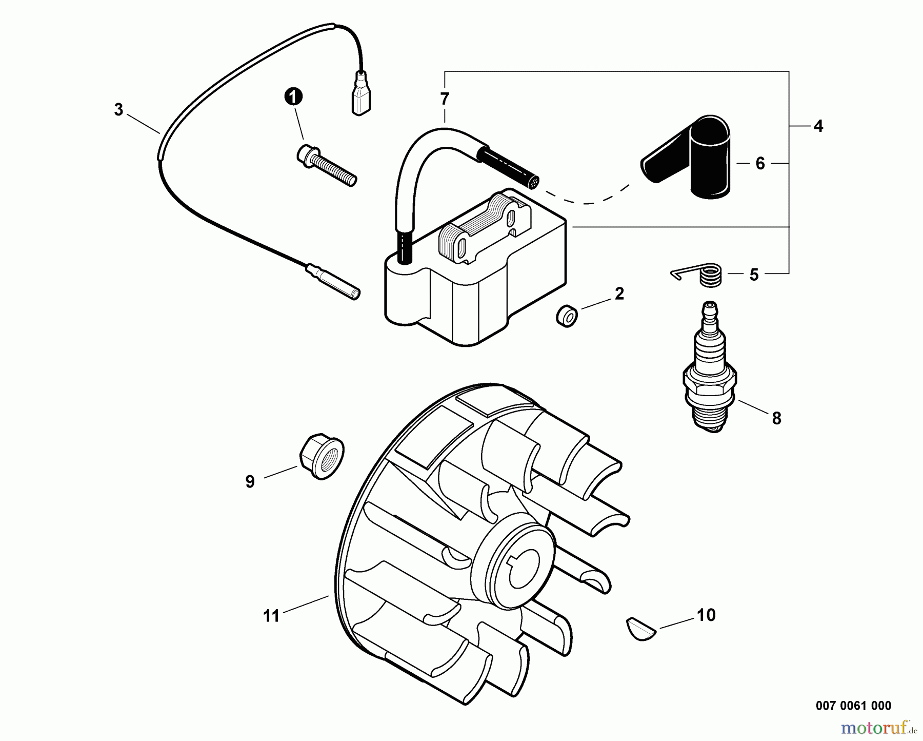 Shindaiwa Kehrmaschinen PS344 - Shindaiwa Power Broom, S/N: T15411001001 - T15411999999 Ignition