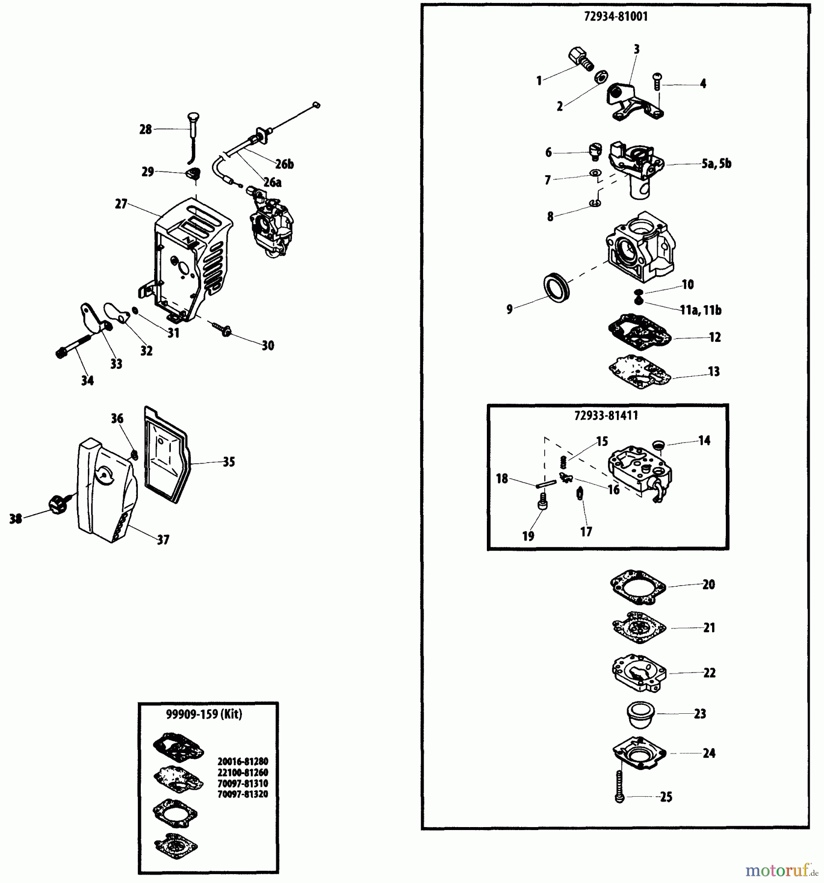  Shindaiwa Bläser / Sauger / Häcksler / Mulchgeräte EB240 - Shindaiwa Hand Held Blower Carburetor (EPA/CARB)