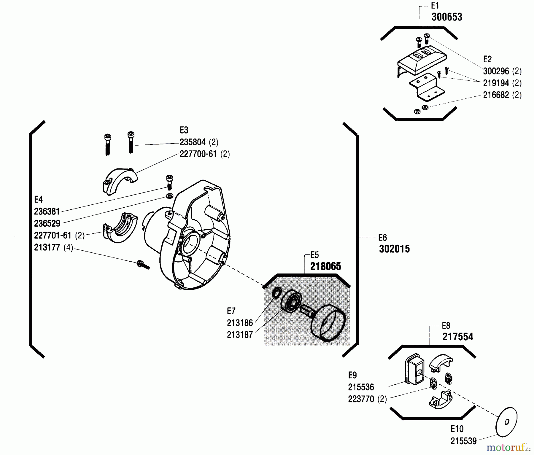 Shindaiwa Trimmer, Faden / Bürste YW222 - Shindaiwa String Trimmer (Yardware) Clutch Shoe, Fan Cover