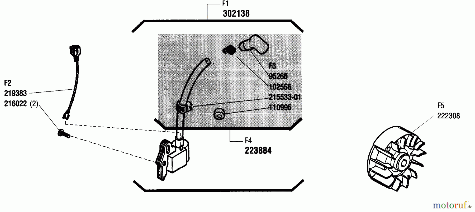 Shindaiwa Trimmer, Faden / Bürste YW222 - Shindaiwa String Trimmer (Yardware) Flywheel, Ignition