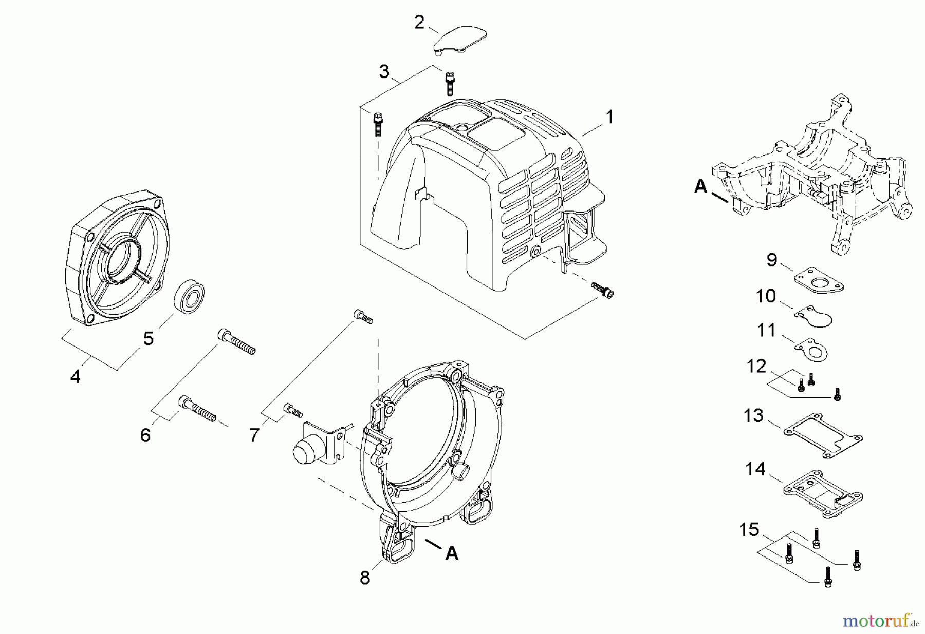 Shindaiwa Wasserpumpen GP344 - Shindaiwa Water Pump, S/N: T15912001001 - T15912999999 Engine Cover, Fan Cover, Reed Valve