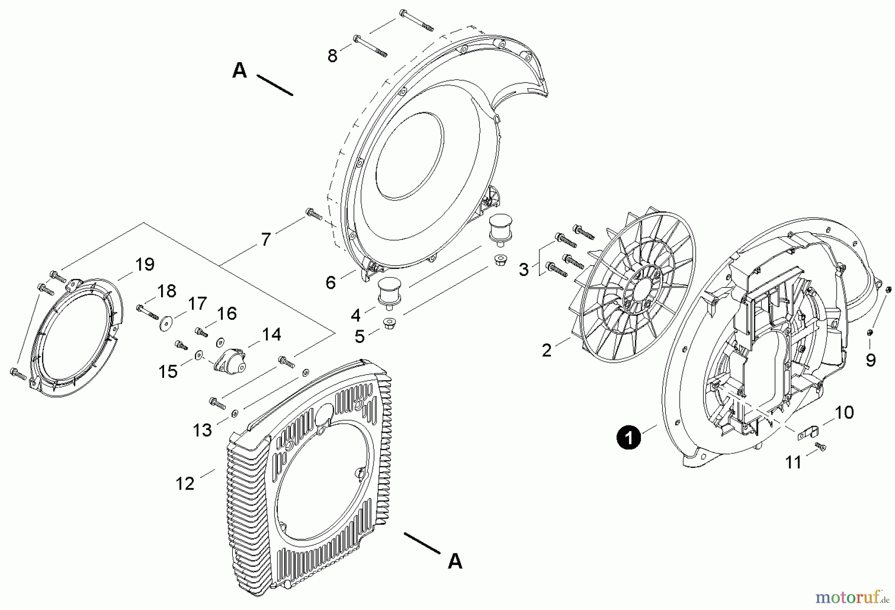 Shindaiwa Bläser / Sauger / Häcksler / Mulchgeräte EB802 - Shindaiwa Back Pack Blower, Fan Case