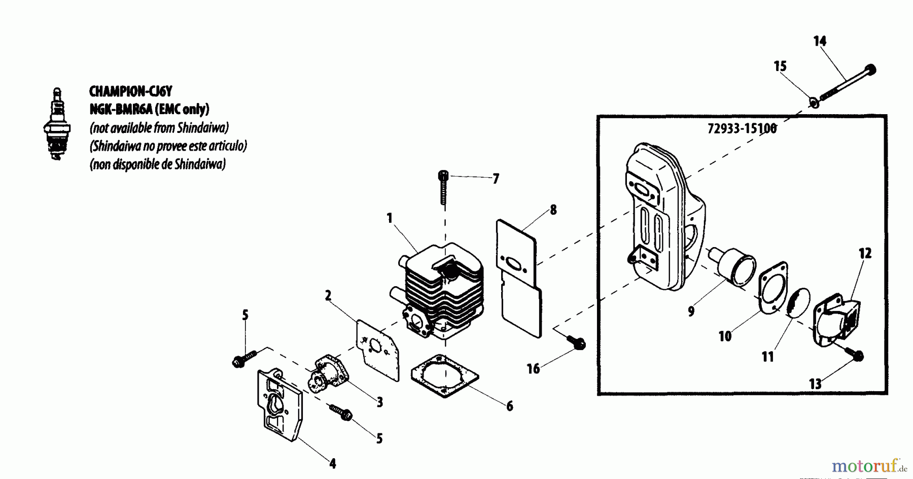  Shindaiwa Bläser / Sauger / Häcksler / Mulchgeräte EB240 - Shindaiwa Hand Held Blower Cylinder, Muffler