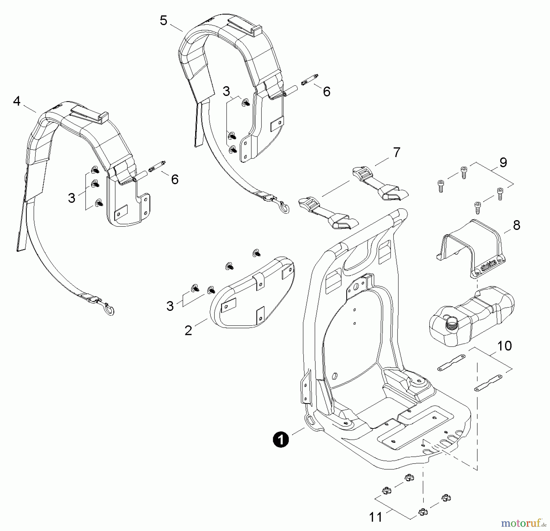 Shindaiwa Bläser / Sauger / Häcksler / Mulchgeräte EB802RT - Shindaiwa Back Pack Blower, S/N: P34413001001 - P34413999999 Backpack Frame