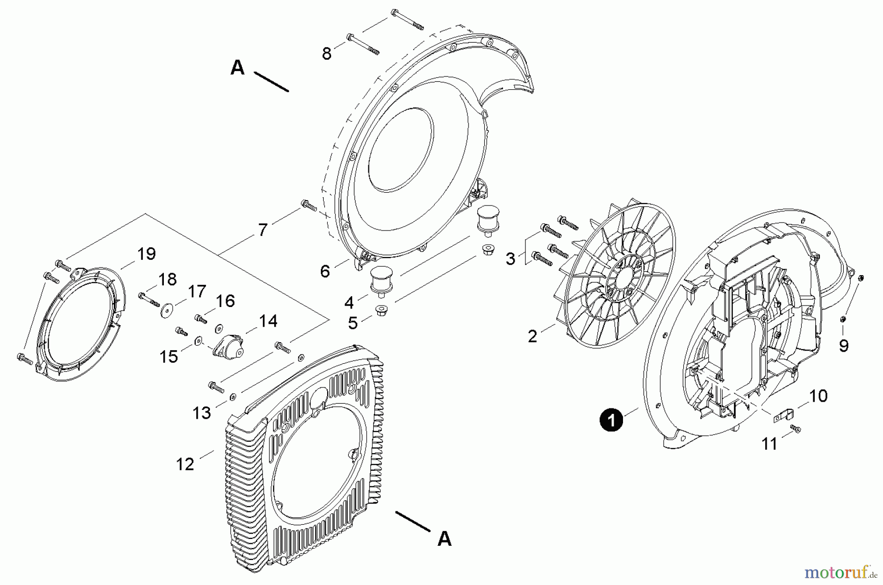  Shindaiwa Bläser / Sauger / Häcksler / Mulchgeräte EB802RT - Shindaiwa Back Pack Blower, Fan Case