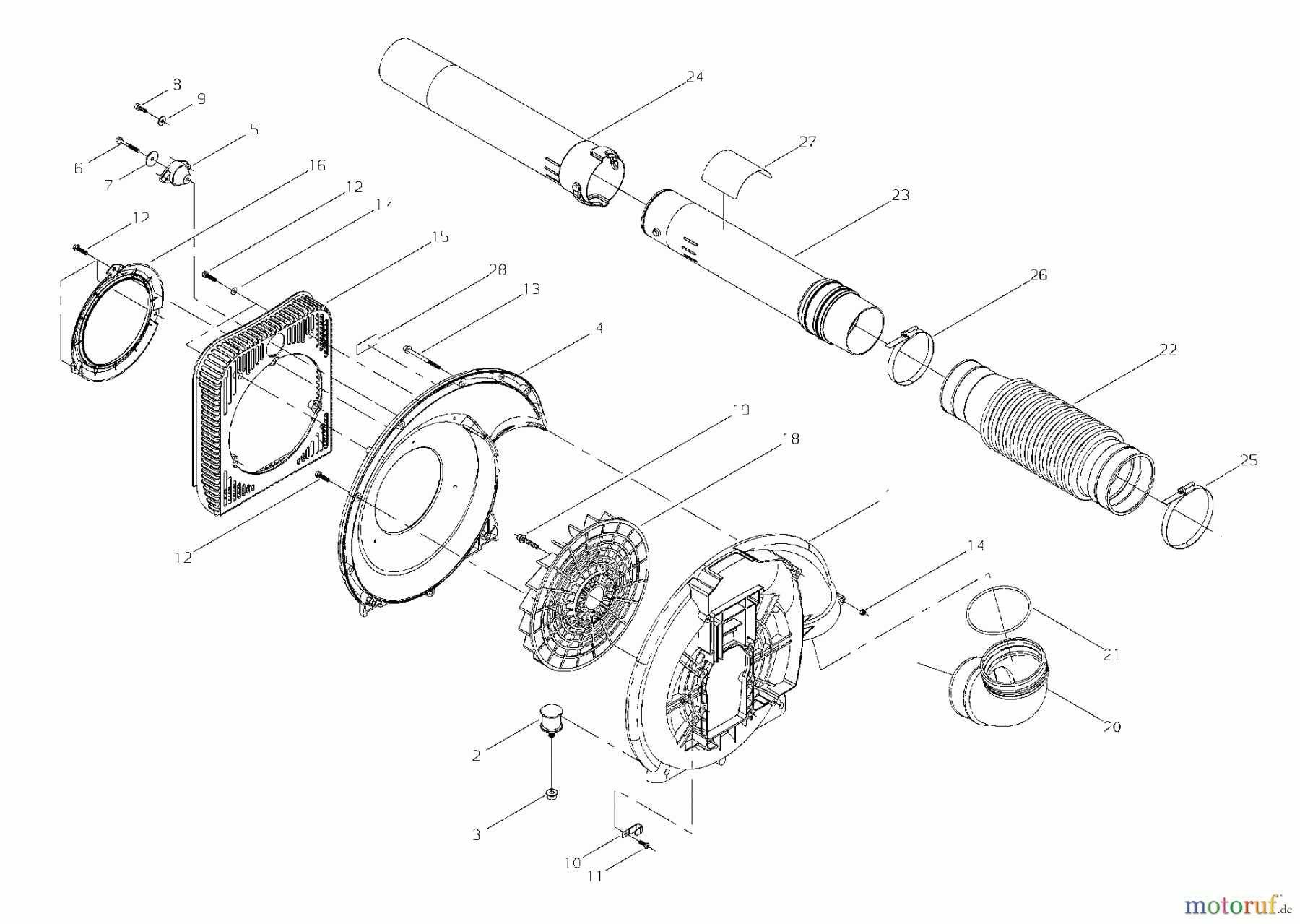 Shindaiwa Bläser / Sauger / Häcksler / Mulchgeräte EB8510RT - Shindaiwa Back Pack Blower Fan Housing