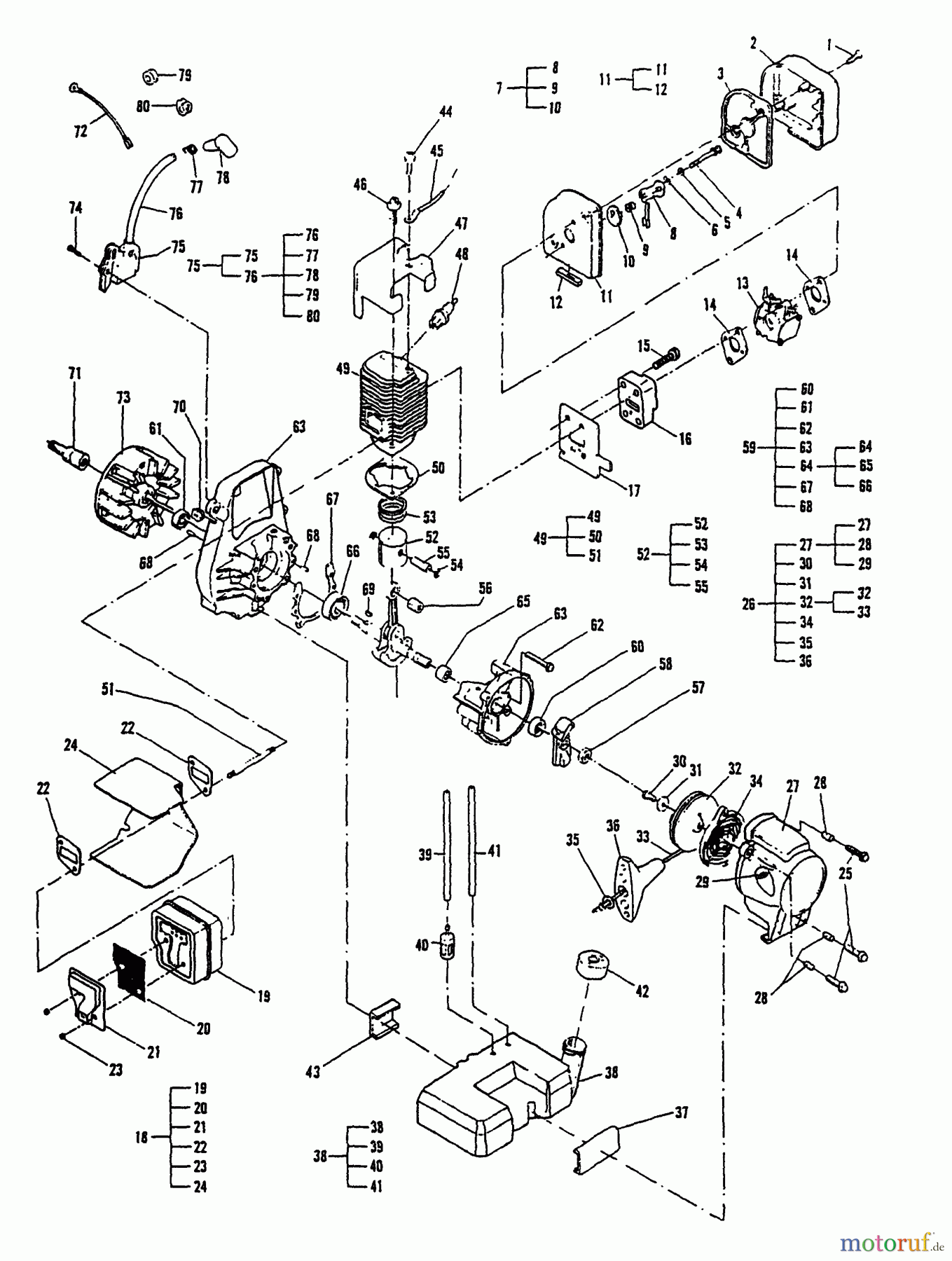  Shindaiwa Bläser / Sauger / Häcksler / Mulchgeräte YW254 - Shindaiwa Hand Held Blower (Yardware) Powerhead Assembly