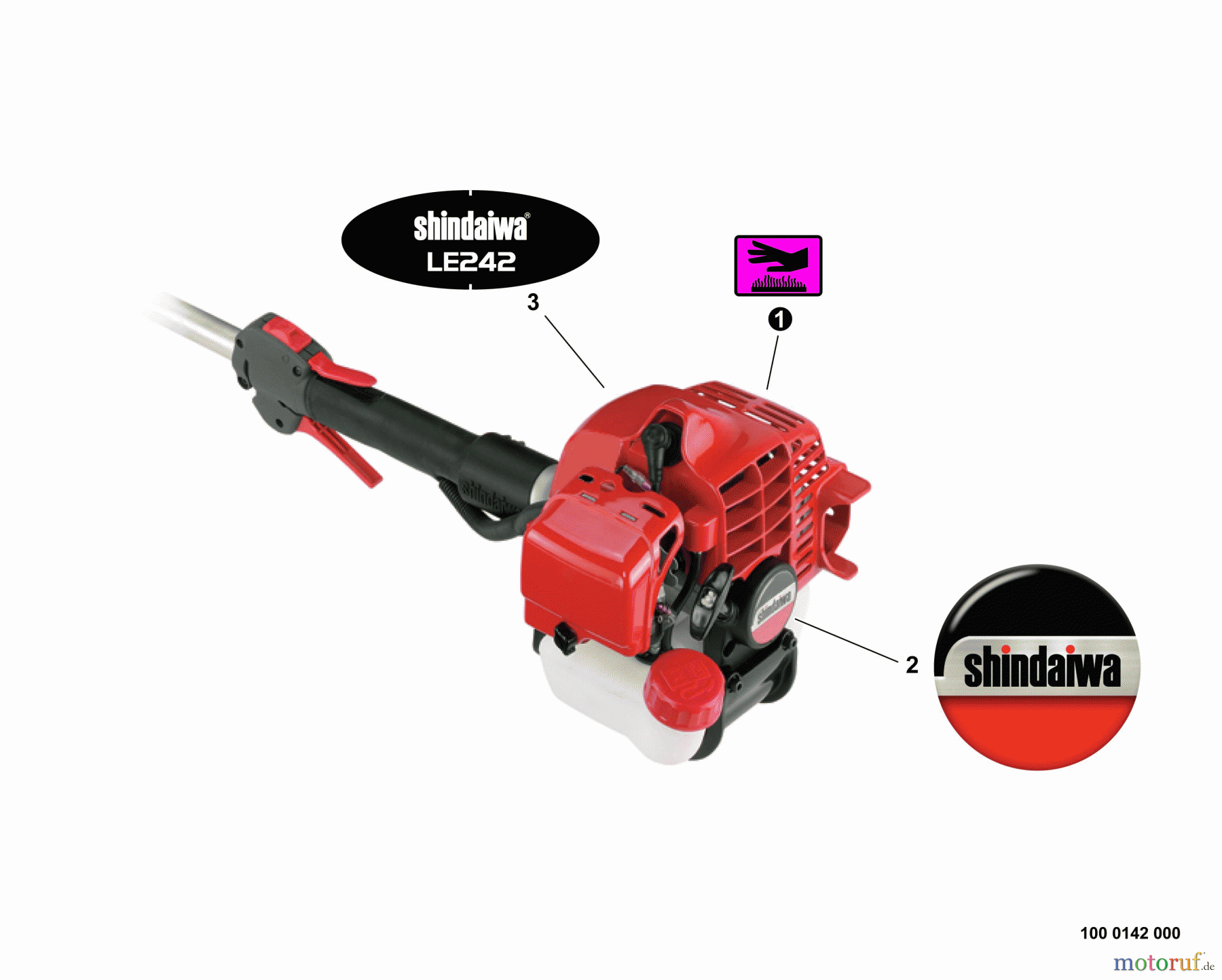 Shindaiwa Kantenschneider LE242 - Shindaiwa Hand Held Edger, S/N: T17013001001 - T17013999999 Labels