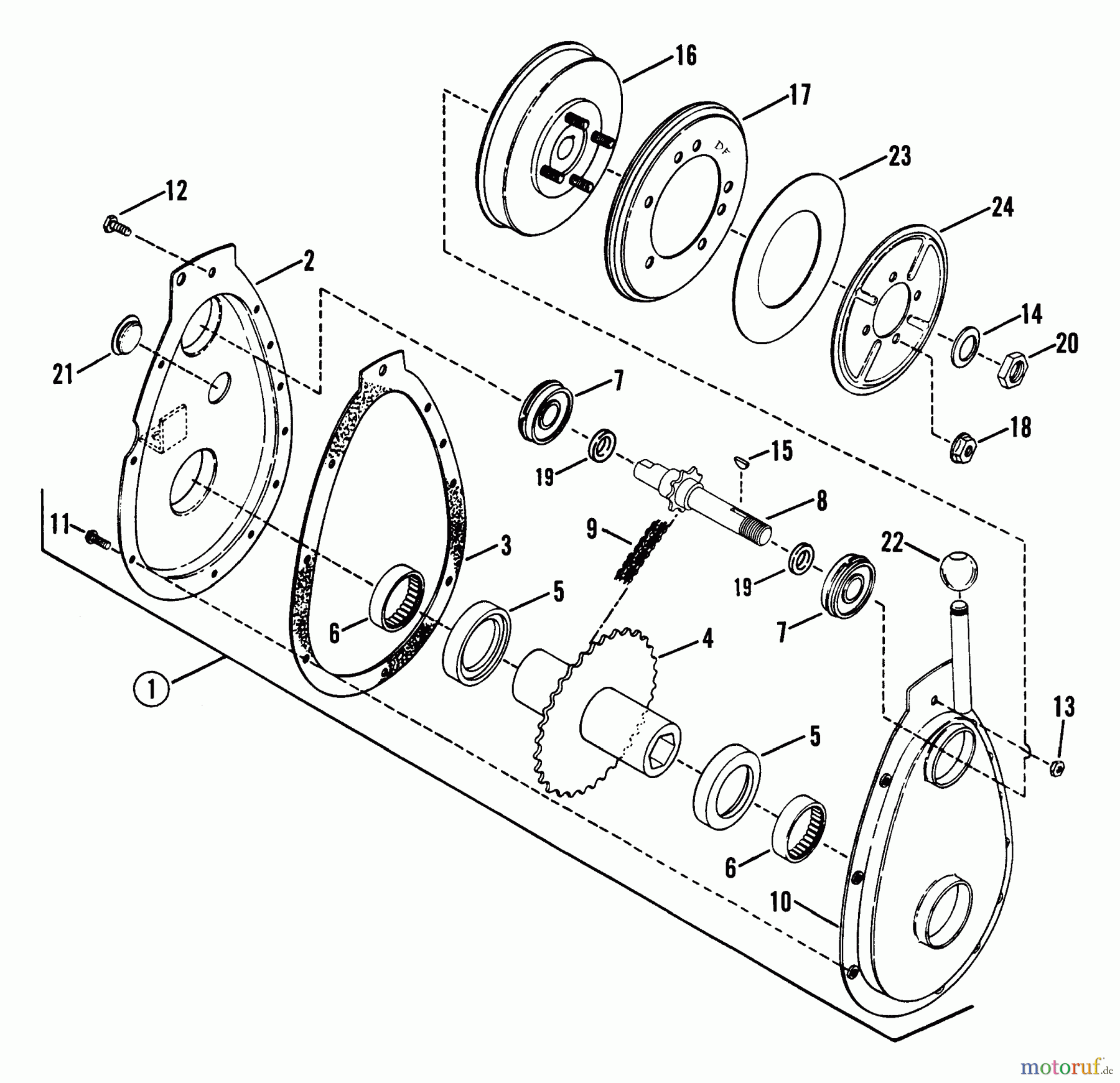  Snapper Rasen- und Gartentraktoren LT16001 - Snapper 16 HP Lawn Tractor, Disc Drive, Series 1 Primary Chain Case