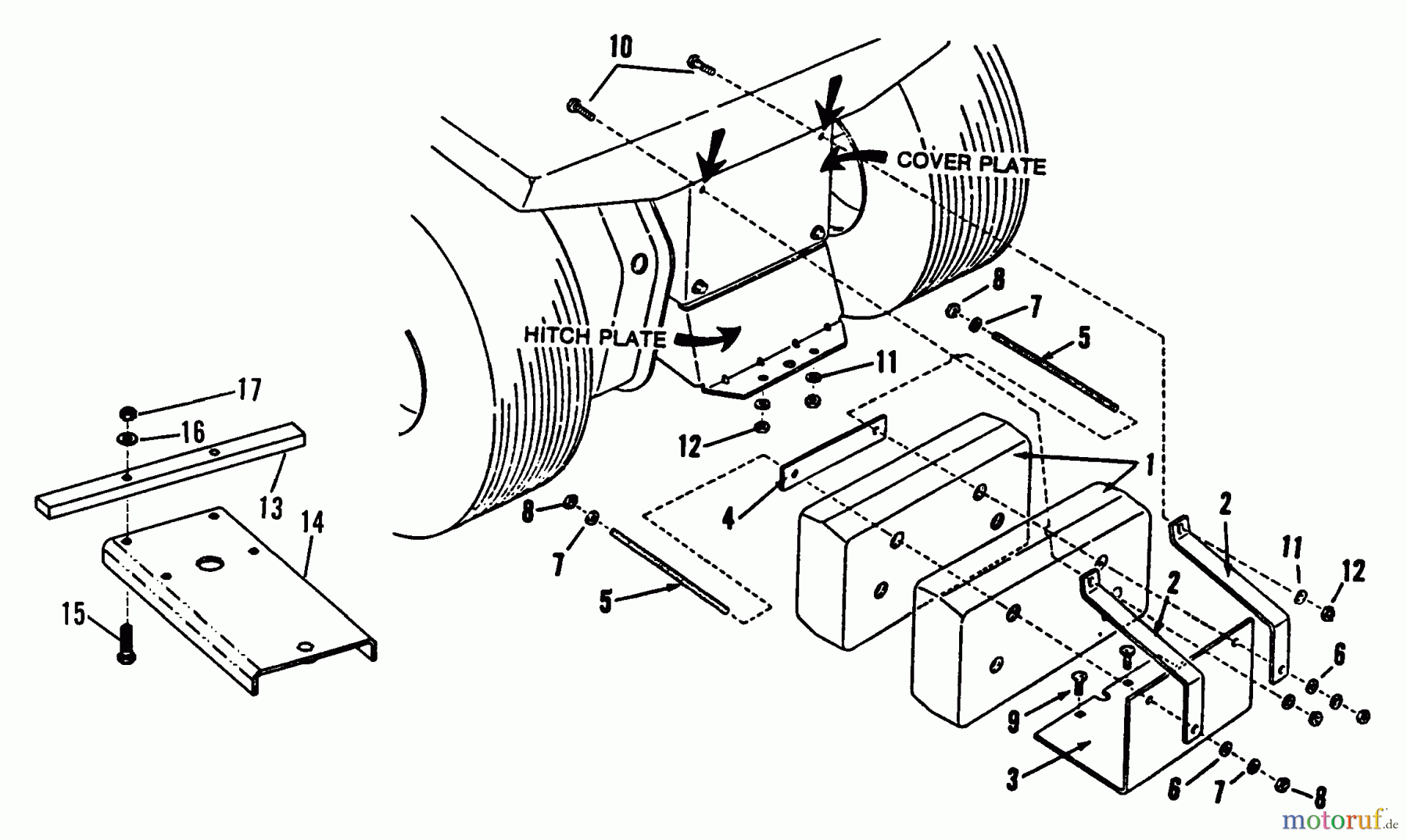  Snapper Rasen- und Gartentraktoren LT16001 - Snapper 16 HP Lawn Tractor, Disc Drive, Series 1 Rear Weight Kit P/N 60659