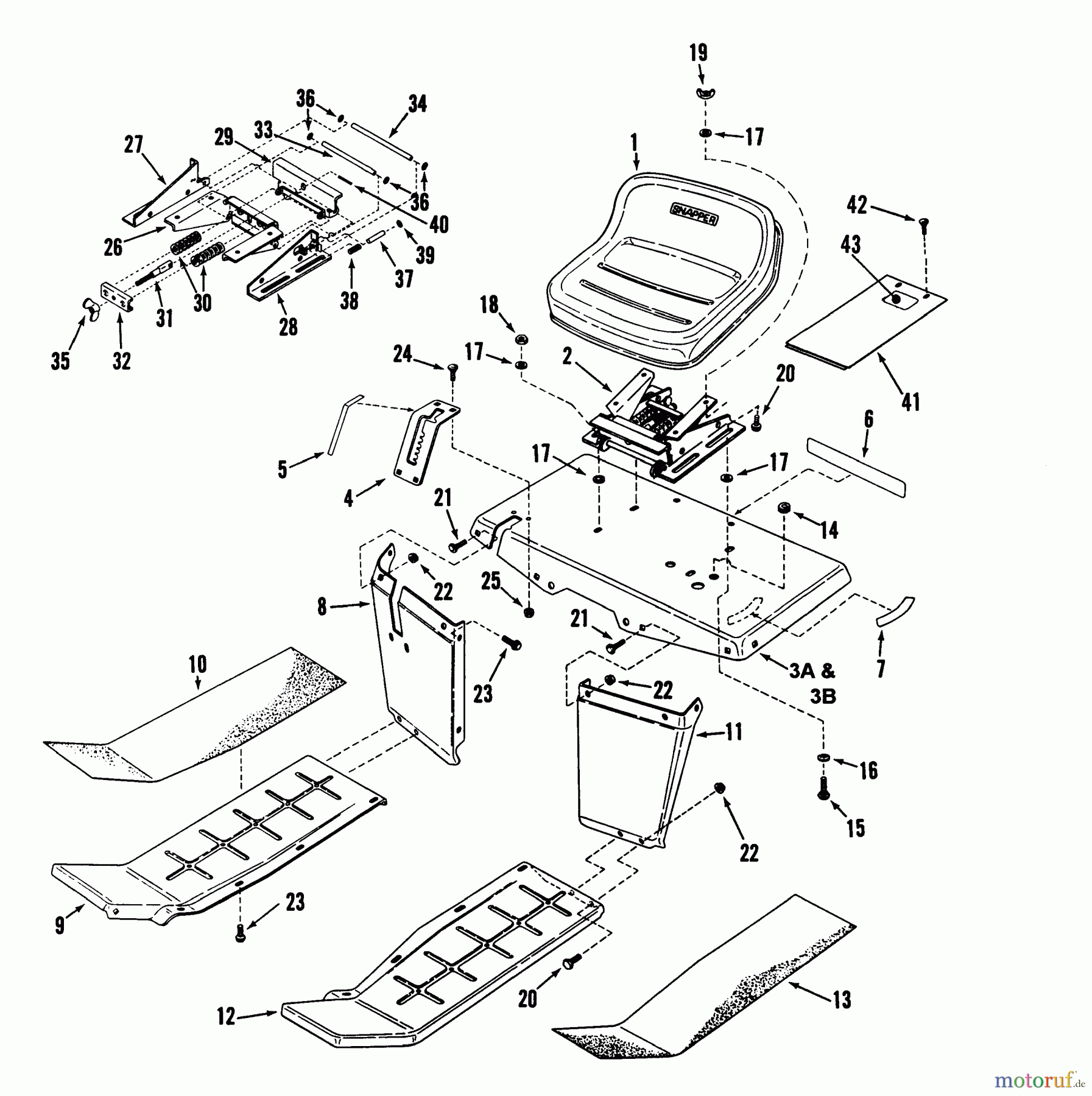  Snapper Rasen- und Gartentraktoren LT16001 - Snapper 16 HP Lawn Tractor, Disc Drive, Series 1 Seat, Step Panels & Rear Fender