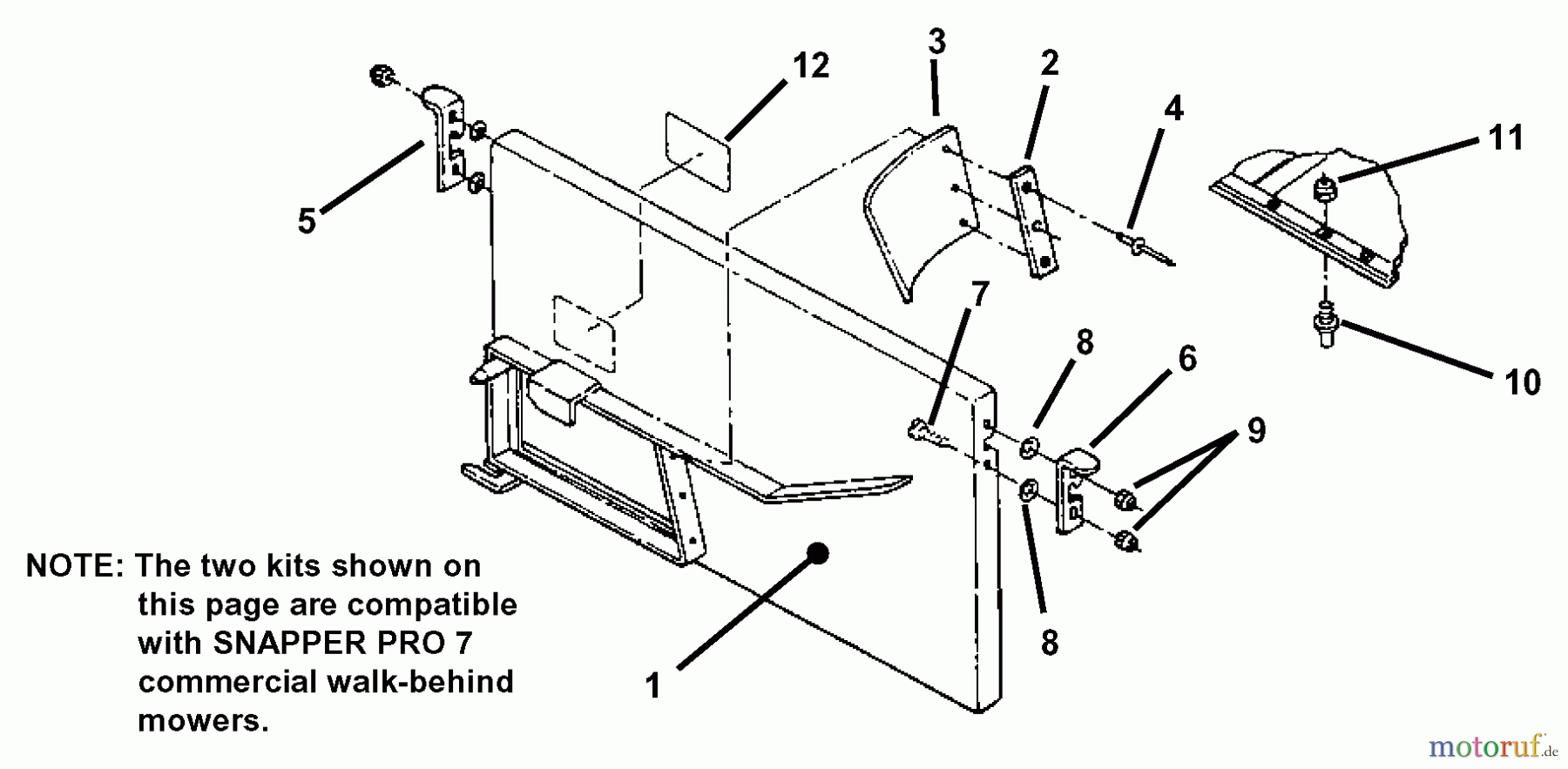 Snapper Zubehör. Rasenmäher 7061110 - Snapper Grass Catcher Mount Kit, PRO 7 Grass Catcher, Mount (PRO 700 Walk-Behind)