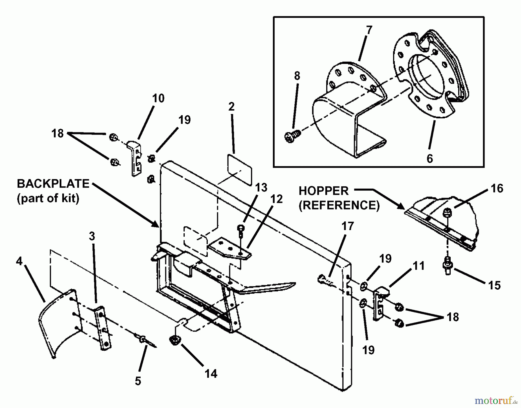 Snapper Zubehör. Rasenmäher 7061853 - Snapper Grass Catcher Mount Kit Grass Catcher Mount