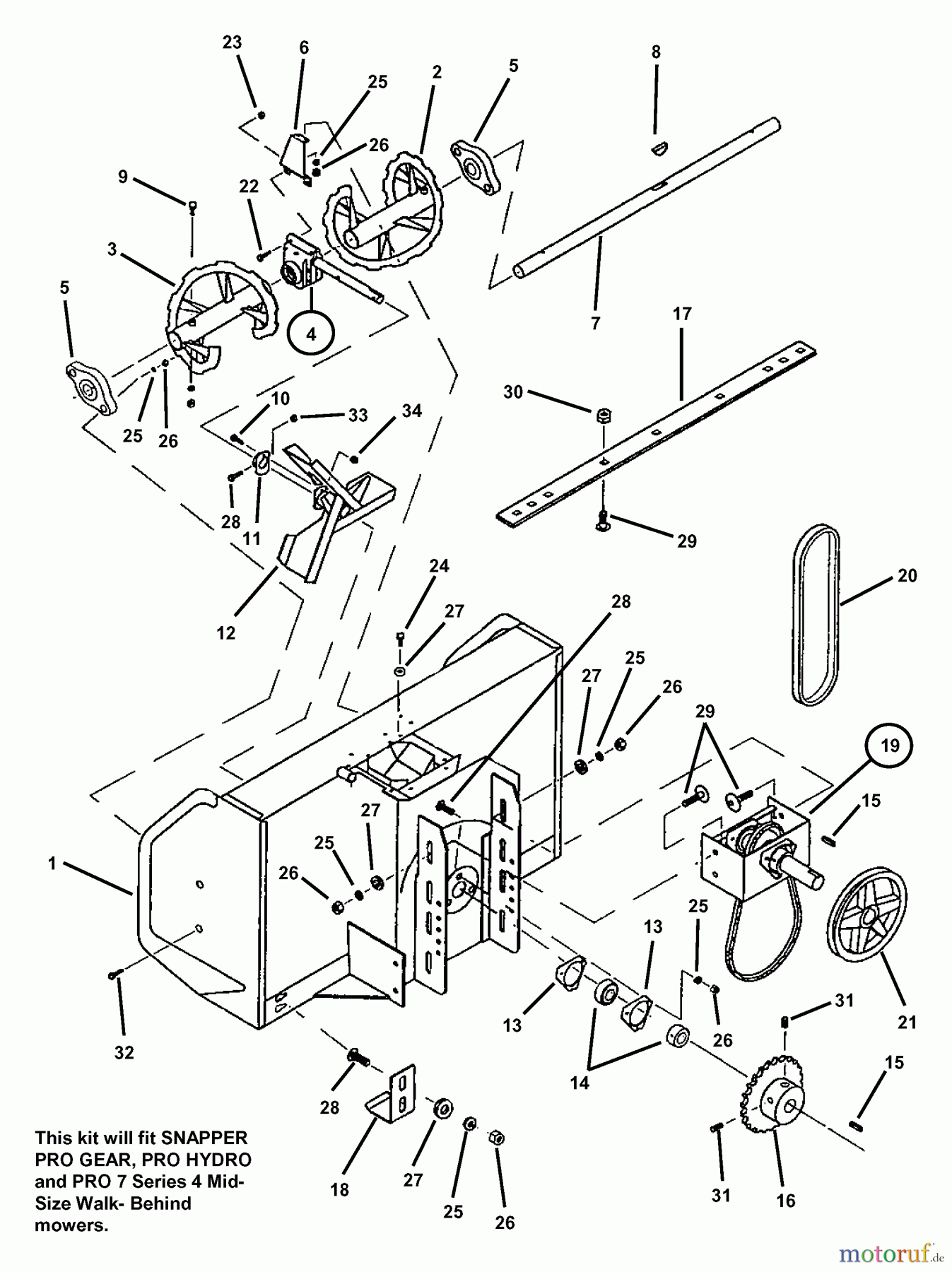 Snapper Zubehör. Rasenmäher 7063004 - Snapper 40